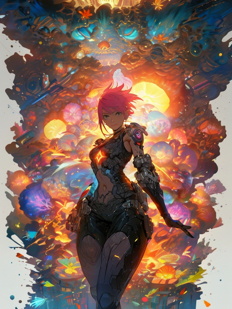 gwenpool, ((assassin style)),((Doragon)),water world,Colosseum,saibe,tattoo,no clothes,Savage,small bust,robot hand,Shoulder-length messy hair, no clothes,Detailed beautiful face,Delicate and beautiful eyes,shield,happy, mail, Super fine skin,Beautiful slim style anime girl, Super detailed painting, Luminism, Concept art by Carne Griffiths and Wadim Kashin, 4K resolution, Fractal isometric detail bioluminescence , 3D rendering, octane rendering, complexly detailed , ish, Trending isometric center hyperrealistic cover photo awesome full color on artstation, Hand Painted , Gritty, Realistic Mucha , complex, Hit definition , ish,rough sketch, Thick lines, on the paper, (saiber punk:1.4), frills,lace,frills,lace,frills,lace
BREAK
((Cool oversized chainsaw in hand)), ((Super large cool weapon machine)),open stance, Action pose,
White background,simple background,Wide-angle lens
