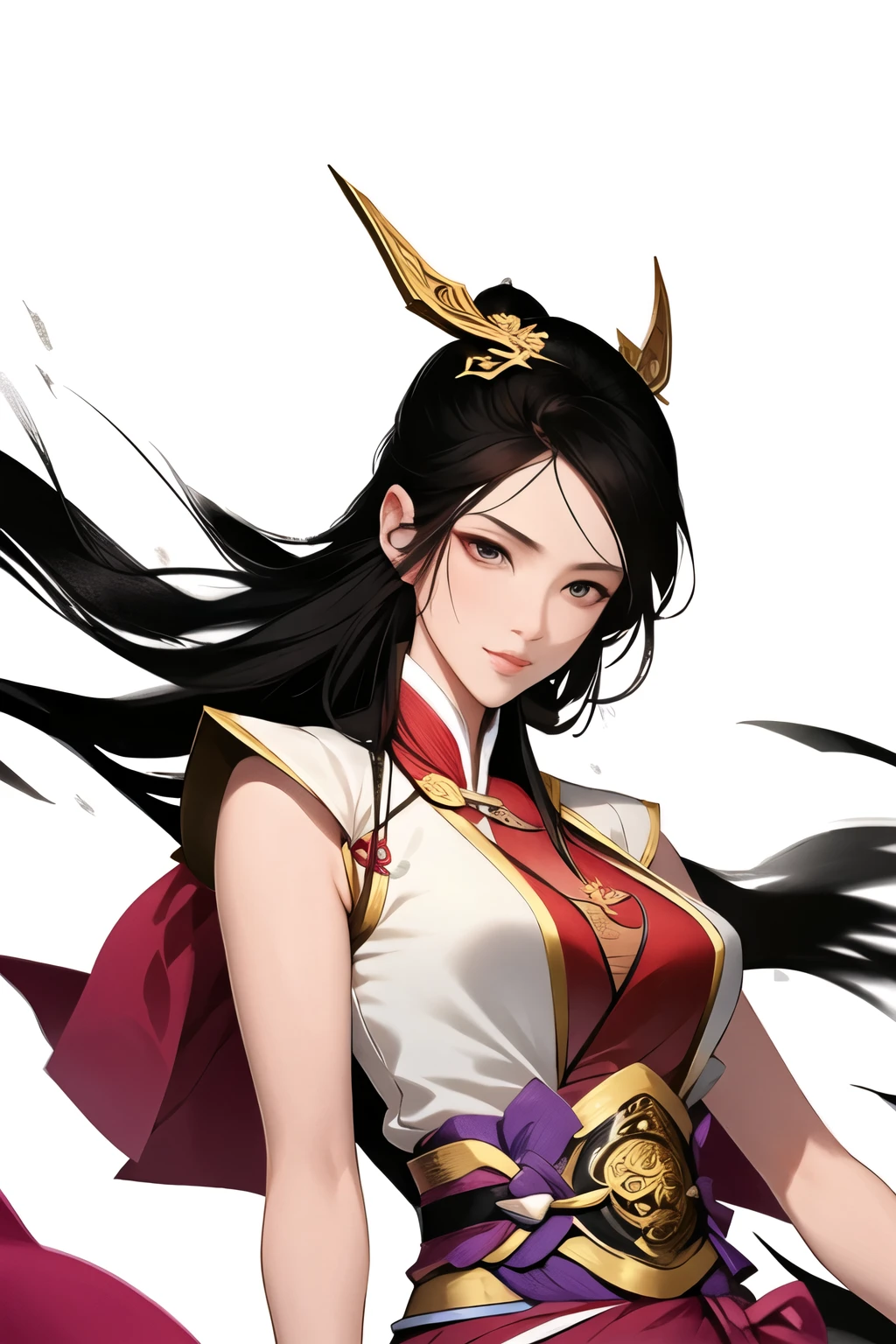 (masterpiece, best quality:1.2), ink Wuxia, solo,upper body,long hair,lips