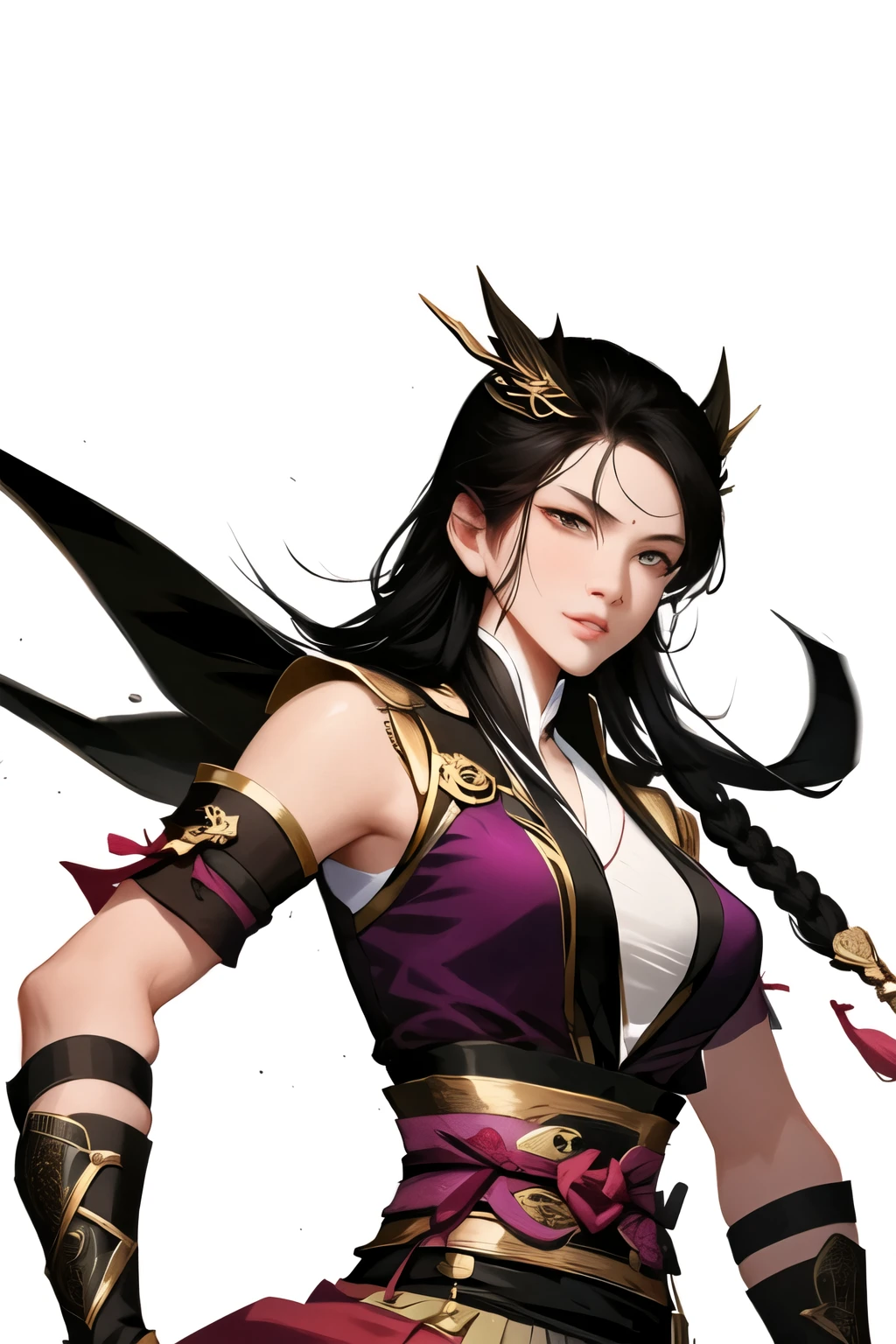 (masterpiece, best quality:1.2), ink Wuxia, solo,upper body,long hair,lips