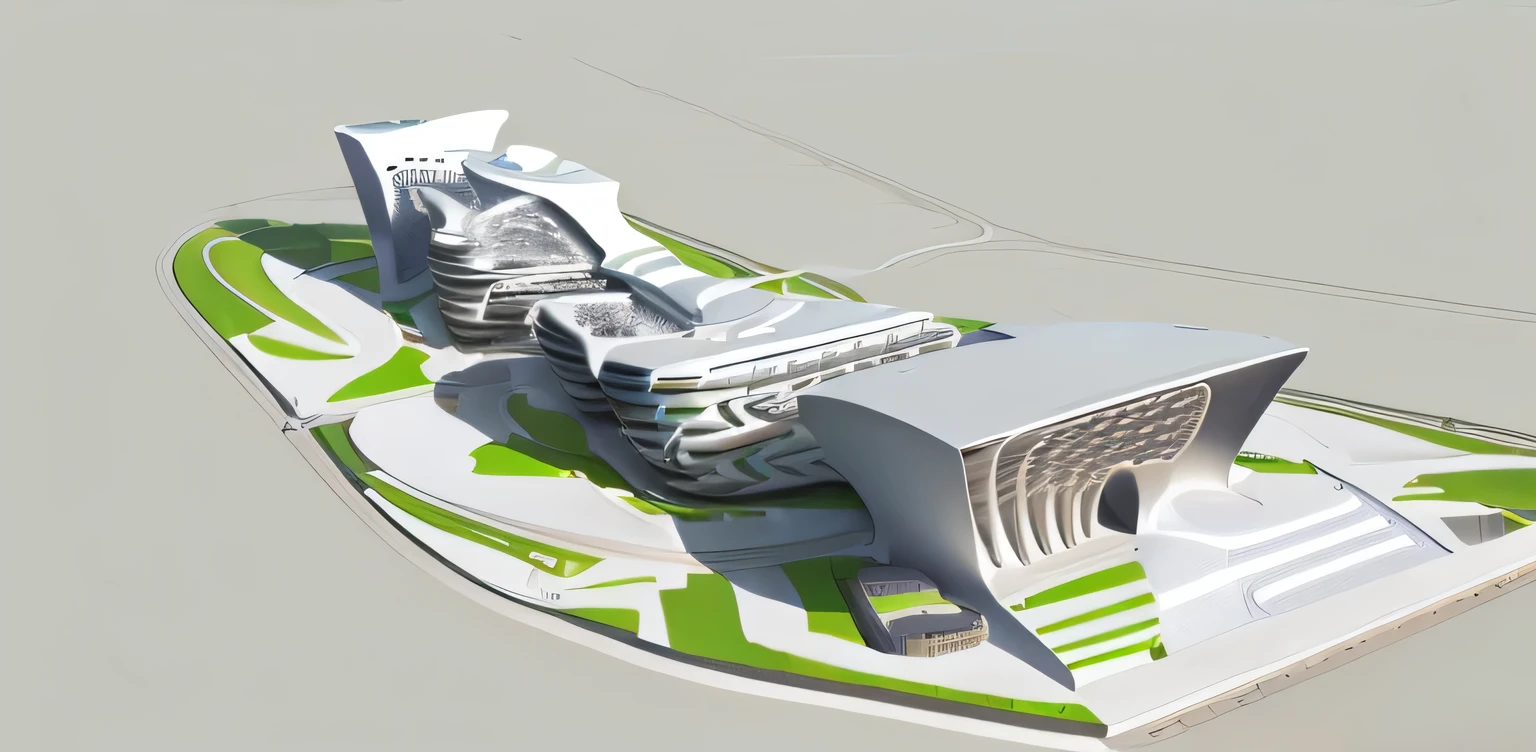 African Architecture Projects in City Centers  (Photo-realistic) (Zaha Hadid) For highly detailed reinforced concrete buildings , Incorporating African symbols into sunsets, The design seeks to create a unique blend of architectural modernity and the cultural richness of the African continent., Stands out for its photo-realistic performance. Highly detailed realistic city. Very detailed vegetation. Highly detailed cars and characters, clouds and sunset (Zaha Hadid) Very detailed photos 