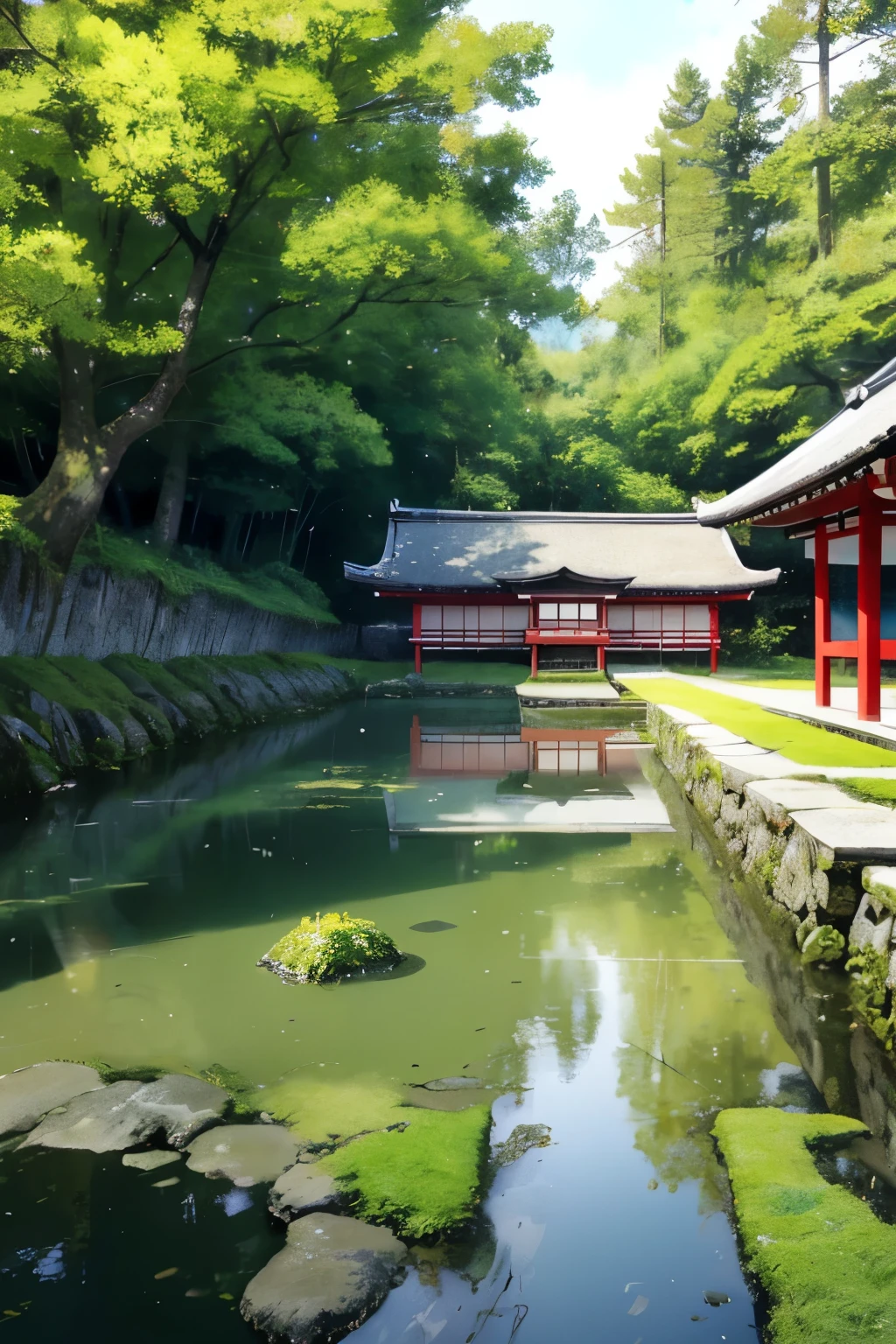 "Create an animated visual series for a Lo-fi music YouTube channel, highlighting the serene and picturesque beauty of Japan from spring to summer. The visuals should include a variety of scenes emblematic of Japan’s cultural and natural heritage:Rural Rice Paddy Town: Lush green rice paddies stretching into the distance, interspersed with traditional thatched-roof houses, reflecting the rural charm and agricultural beauty of Japan in early summer.scene should be animated in a style that combines traditional Japanese art with modern animation techniques, using soft, pastel colors to enhance the calming, meditative quality of the Lo-fi music. The overall theme should celebrate the tranquility and ephemeral beauty of Japanese landscapes and culture, complemented by Gagaku-inspired Lo-fi beats, crafted to engage viewers deeply, encouraging relaxation and prolonged viewing for effective monetization on YouTube."