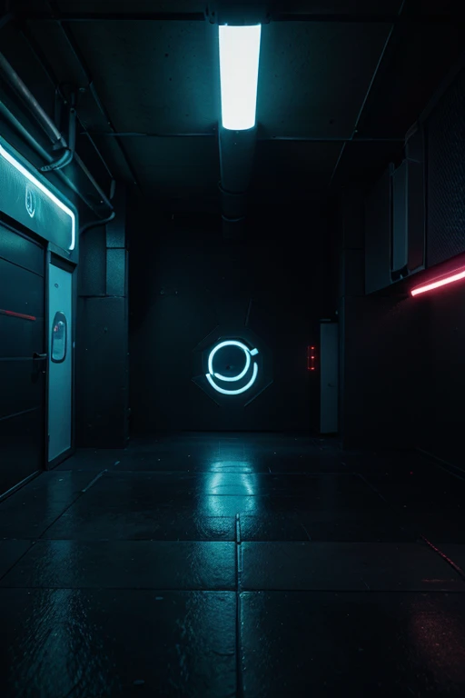3d technology abstract neon light background, empty space scene, spotlight, dark night, virtual reality, cyber futuristic sci-fi background, street floor studio for mock up. colored 