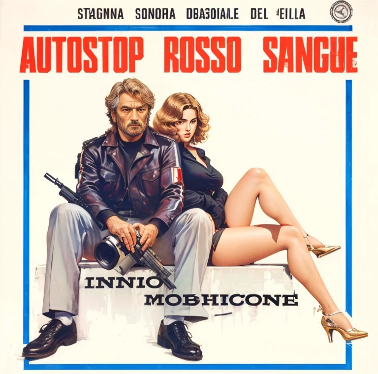 A picture of a woman in her fifties in a bikini holding a gun, Barbara Boucher, Bond Girl, 1972 Italian film poster, italian poster art, 1 9 7 0 s movie poster, movie poster 7 0's, Glenn Obic, Polish film posters, By Gabor Breznay