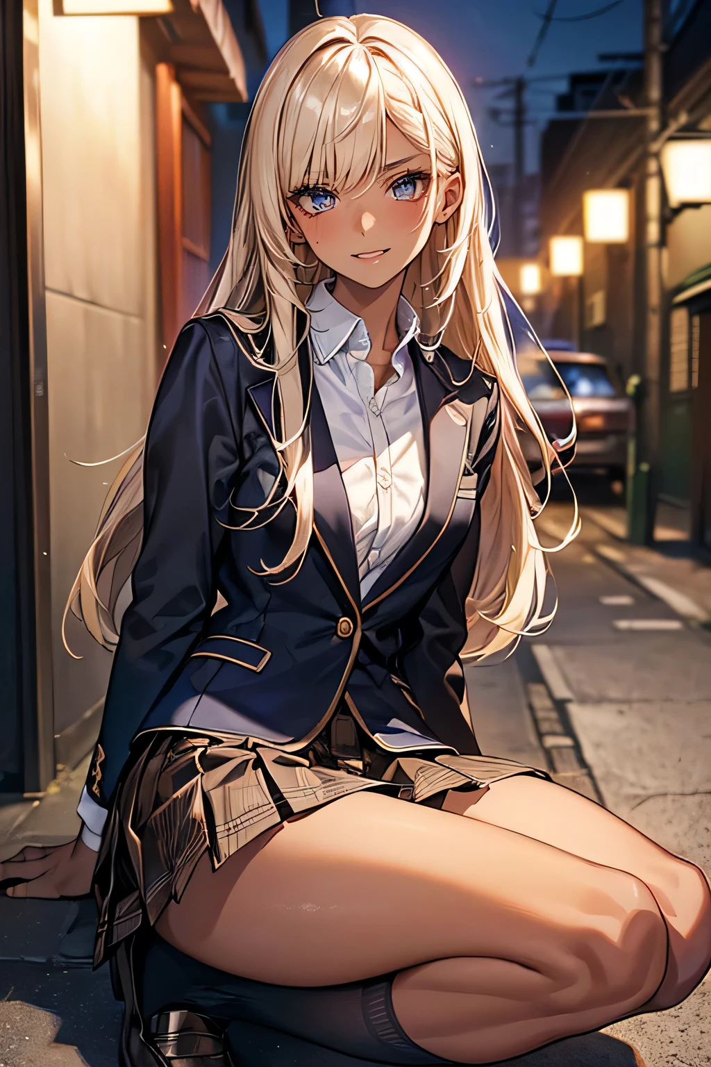 ((masterpiece, highest quality, High resolution, 超High resolution, pixel perfect, Depth of written boundary, 4k, RTX, human development report))), 1 girl, single, alone, beauty、see the whole body、 ((long hair, Short Liuhai, reddish brown hair)), ((blue eyes, beautiful eyelashes, realistic eyes)), ((detailed face, blush:1.2)), ((smooth texture:0.75, lively质感:0.65, lively:1.1, Anime CG style)), medium breasts, perfect body, smile, attractive way to sit, Brewing tea in a teapot, (The wind blows my hair,bare shoulders、expose her breasts、black tights) , It snows heavily at night、(((show panties:1.3)))、((((M-shaped spread legs:1.4))))
、first-class, masterpiece, High resolution, (Full body diagram from head to toe), front, frontやや下からの構図, symmetry, 18 year old tall girl, alone, (whole body from head to toe), (small breasts), Unkempt brown hair, bangs, ((black tights)),( (black pantyhose)),(White luxury lingerie), (sit with legs spread), (squatting pose), (Composition showing white panties), (her legs spread、I can see white pants.), (I was made to sit on the floor with my legs apart..), ((((M-shaped spread legs)))), thin legs, A very beautiful and tall 18 year old girl, (not wearing shoes), blush, shy big eyes, looking at camera, (((blazer uniform, plaid pleated skirt)))、Please sit across from me、((Vulgarity)),