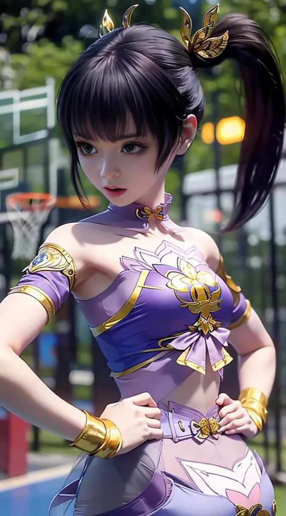 Mai Shiranui King of Fighter, 22 year old girl, a woman with a purple and black costume, shadowbringers cinematic, 4 k detail fantasy, a beautiful fantasy empress, game cg, xianxia fantasy, xianxia hero, 2. 5 d cgi anime fantasy artwork, cinematic goddess close shot, ruan jia and artgerm, wow 4 k detail fantasy, hyperdetailed fantasy character, spread legs.