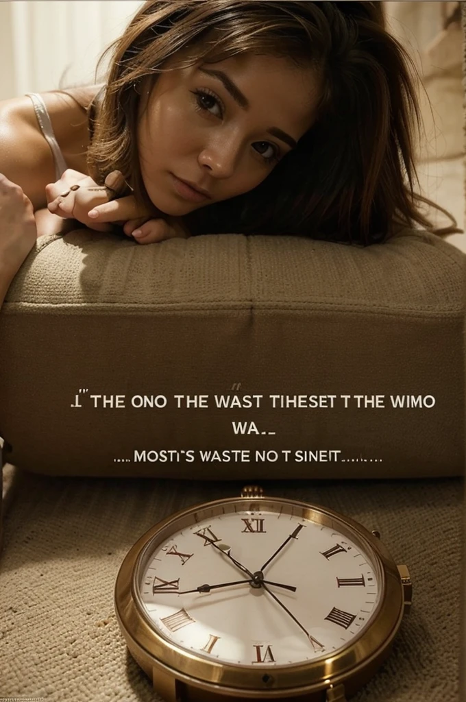 Generame una imagen bonita con esta frase dentro (The most wasted time is the time that is not spent on loving.)