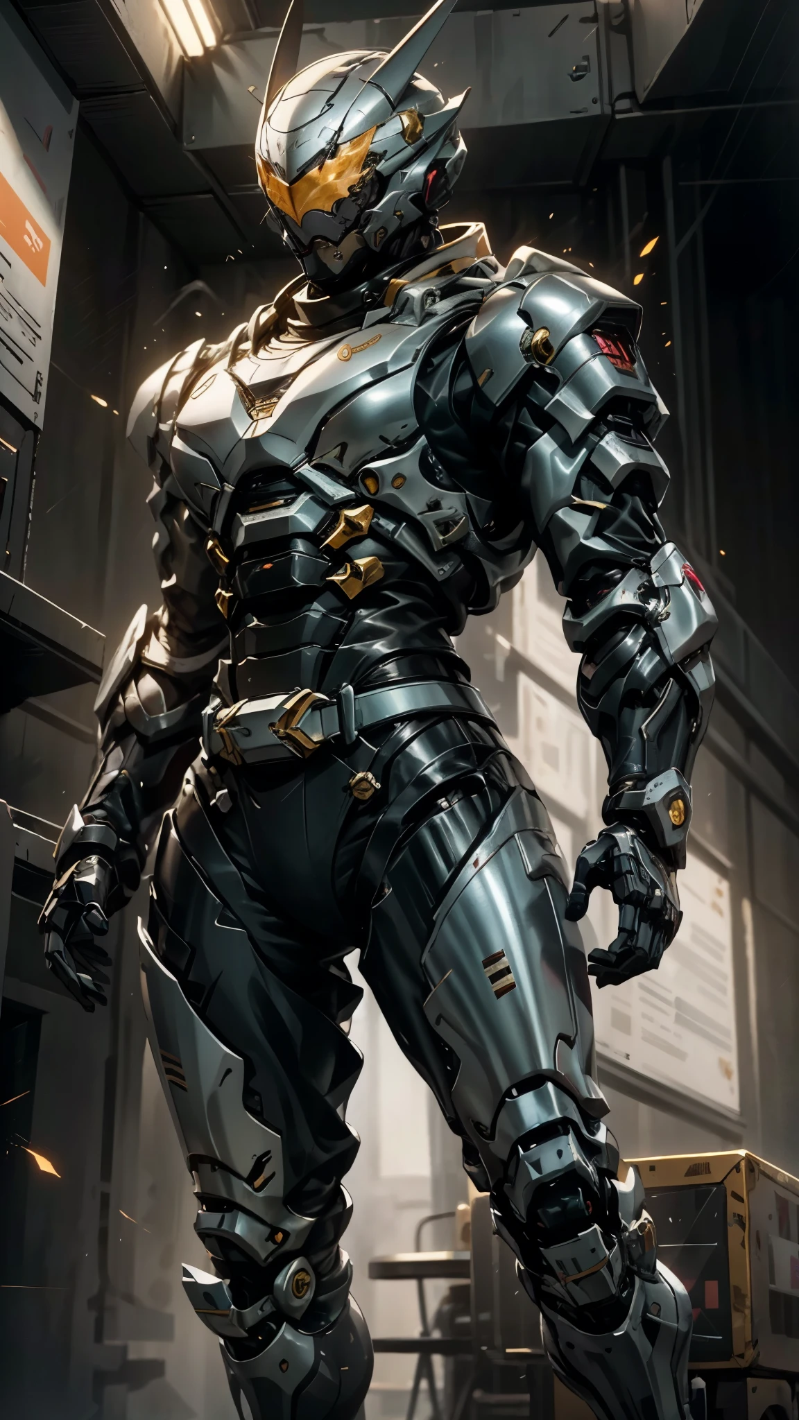 A man wearing a full-face helmet, a fantasy-style biomecha armored combat suit, green eyes, a composite layered chest armor, fully enclosed shoulder guards, matching arm and leg guards, the belt is adorned with dragon claw grasping orbs, primarily black with red accents, the design balances heavy with agility, a high-tech biological armor, concept inspired by dragons,stand on the top of a skyscraper in a futuristic sci-fi city, this character embodies a finely crafted fantasy-surreal style armored hero in anime style, exquisite and mature manga art style, ((male:1.5, element, plasma, energy)), metallic, real texture material, dramatic, high definition, best quality, highres, ultra-detailed, ultra-fine painting, extremely delicate, professional, perfect body proportions, golden ratio, anatomically correct, symmetrical face, extremely detailed eyes and face, high quality eyes, creativity, RAW photo, UHD, 32k, Natural light, cinematic lighting, masterpiece-anatomy-perfect, masterpiece:1.5