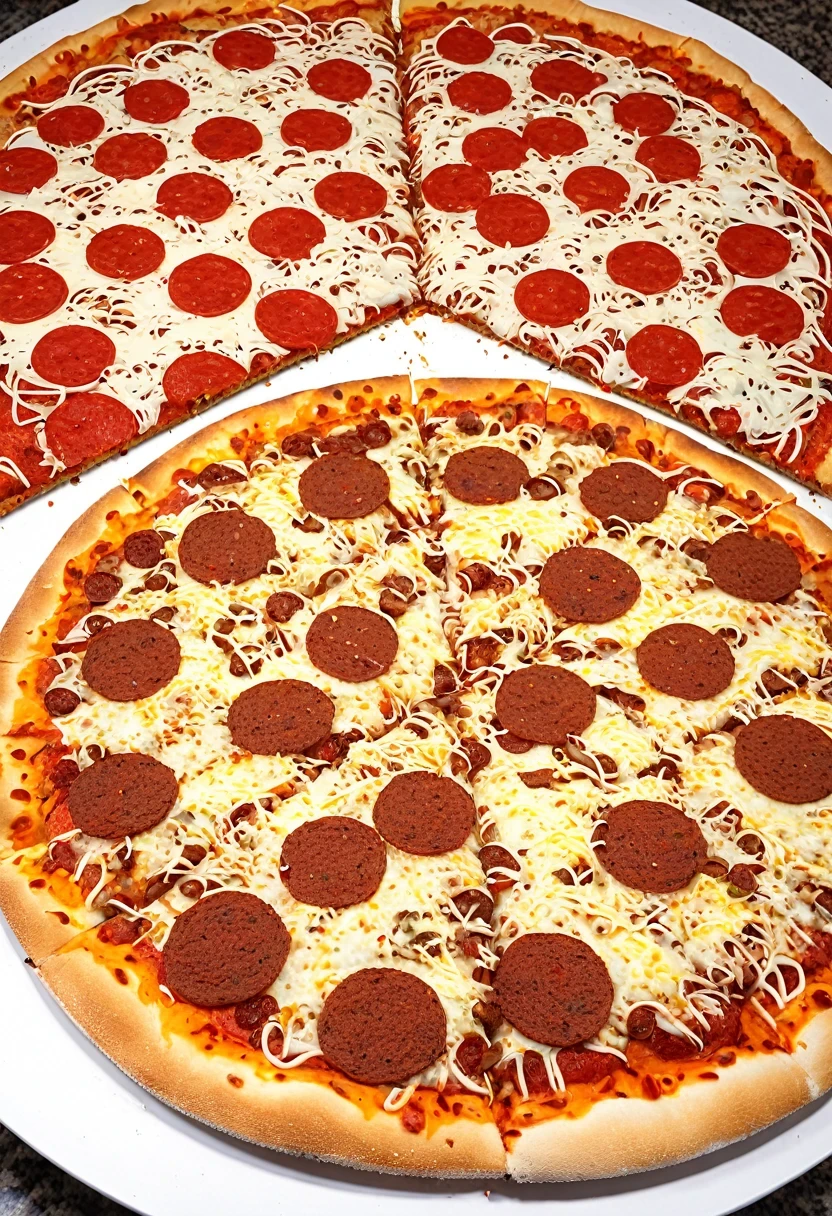 Hamburger and pizza