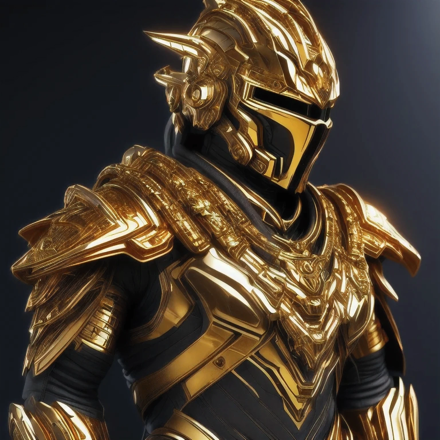 arafed image of a man in a helmet and armor, gold sci - fi armour, fantasy style 8 k octane render, (((armor) ))hyperdetailed crisp render, hyperdetailed fantasy character, rendered in redshift, 8 k character details, high detail 8k render, A golden black close-up,Wearing a helmet,Golden Sci-Fi Armor,Golden Armor,Intricate Golden Armor,Black and Golden Armor,Golden heavy armor。Dramatic,Ultra-detailed fantasy characters,Golden Armor,Sci-fi warrior in armor,Sleek Golden Armor,Golden Armor、Black and Golden Armor,Gold Blackstone Armor,Wearing Golden Armor,high detail 8 k render, 8 k cg render, (octane render) fantasy style, rendered in unreal engine 5,a close up of a gold and black robot with a helmet, gold sci - fi armour, golden armor, intricate golden armor, black and golden armor, gold heavy armor. dramatic, hyperdetailed fantasy character, gold armor, warrior in sci-fi armour, sleek gold armor, golden armour, black and gold armor, gold obsidian armor, golden armor wearing