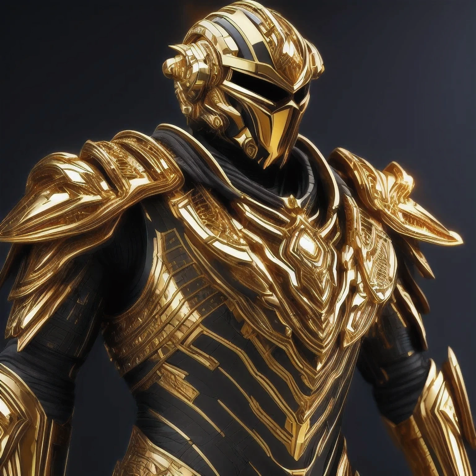 arafed image of a man in a helmet and armor, gold sci - fi armour, fantasy style 8 k octane render, （（（armor) ））hyperdetailed crisp render, hyperdetailed fantasy character, rendered in redshift, 8 k character details, high detail 8k render, A golden black close-up，Wearing a helmet，Golden Sci-Fi Armor，Golden Armor，Intricate Golden Armor，Black and Golden Armor，Golden heavy armor。Dramatic，Ultra-detailed fantasy characters，Golden Armor，Sci-fi warrior in armor，Sleek Golden Armor，Golden Armor、Black and Golden Armor，Gold Blackstone Armor，Wearing Golden Armor,high detail 8 k render, 8 k cg render, (octane render) fantasy style, rendered in unreal engine 5,a close up of a gold and black robot with a helmet, gold sci - fi armour, golden armor, intricate golden armor, black and golden armor, gold heavy armor. dramatic, hyperdetailed fantasy character, gold armor, warrior in sci-fi armour, sleek gold armor, golden armour, black and gold armor, gold obsidian armor, golden armor wearing