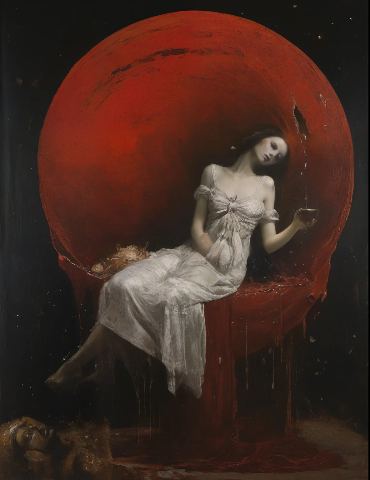 James Gurney, Surrealist art , dream-like, Mysterious, Provocative, symbolic, Complex, detailed,, (Gothic but very beautiful:1.4), (masterpiece, highest quality:1.4) , Nicola Samori Style,