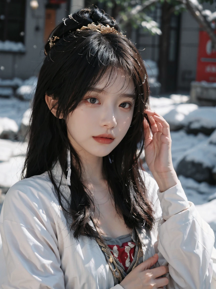 best quality, Ultra-high resolution, White background,(Upper Body:1.4)(Realistically:1.4), 2个girl,(Medium shot:1.4K Gold),Short sleeve,Lovely,atmosphere,twin,A pair of eyes as clear as snow,Royal sisters,girl,Looking at the audience, close up ,Cleavage(There are moles:1.5)