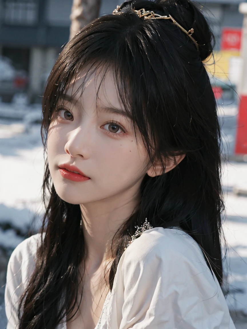 best quality, Ultra-high resolution, White background,(Upper Body:1.4)(Realistically:1.4), 2个girl:1.7,(Medium shot:1.4K Gold),Short sleeve,Lovely,atmosphere,twin,A pair of eyes as clear as snow(Bright eyes:1.6),Royal sisters,girl,Looking at the audience, close up ,Cleavage:1.5,There is a mole on the chest:1.8