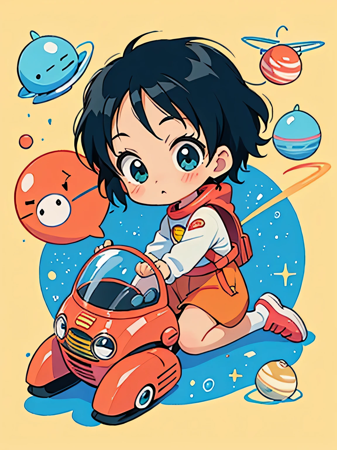 Akira Toriyama Style, Kawaii Design, most beautiful girl ever、Chibi, Space Travel, Cute Martian
