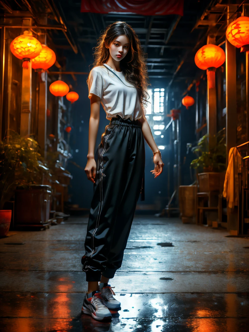 18-year-old player，Ultra HD resolution，8k，Realistic style，Sporty，Natural light，Jersey texture，cheer，Long hair，hale and hearty，whole body，White skin，Chinese Girl，Chinese Girl，long hair，In the city，High-rise buildings，很多High-rise buildings，Long legs，Smile，Blue sky，audience，Facing the camera，Short-sleeved jersey，Black neckline，Black cuffs，Black shorts，Sweatpants，sports shoes，whole body，skateboard，大Long legs，masterpiece，best quality，high resolution，8K，original photo，real picture，Digital Photography，(UHD, anatomically correct, textured skin, ccurate, award winning)