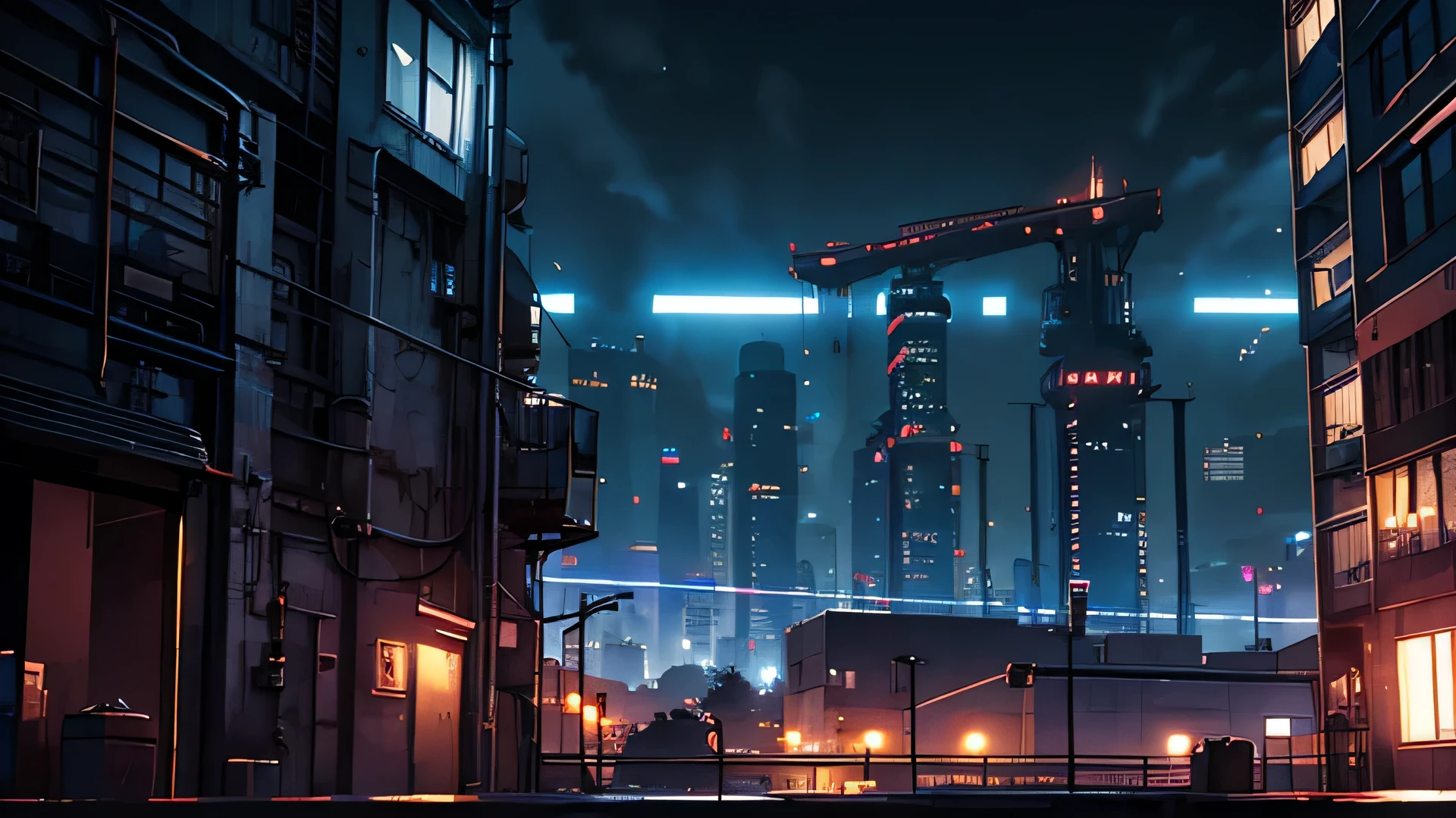 factory,City,night,cyber punk