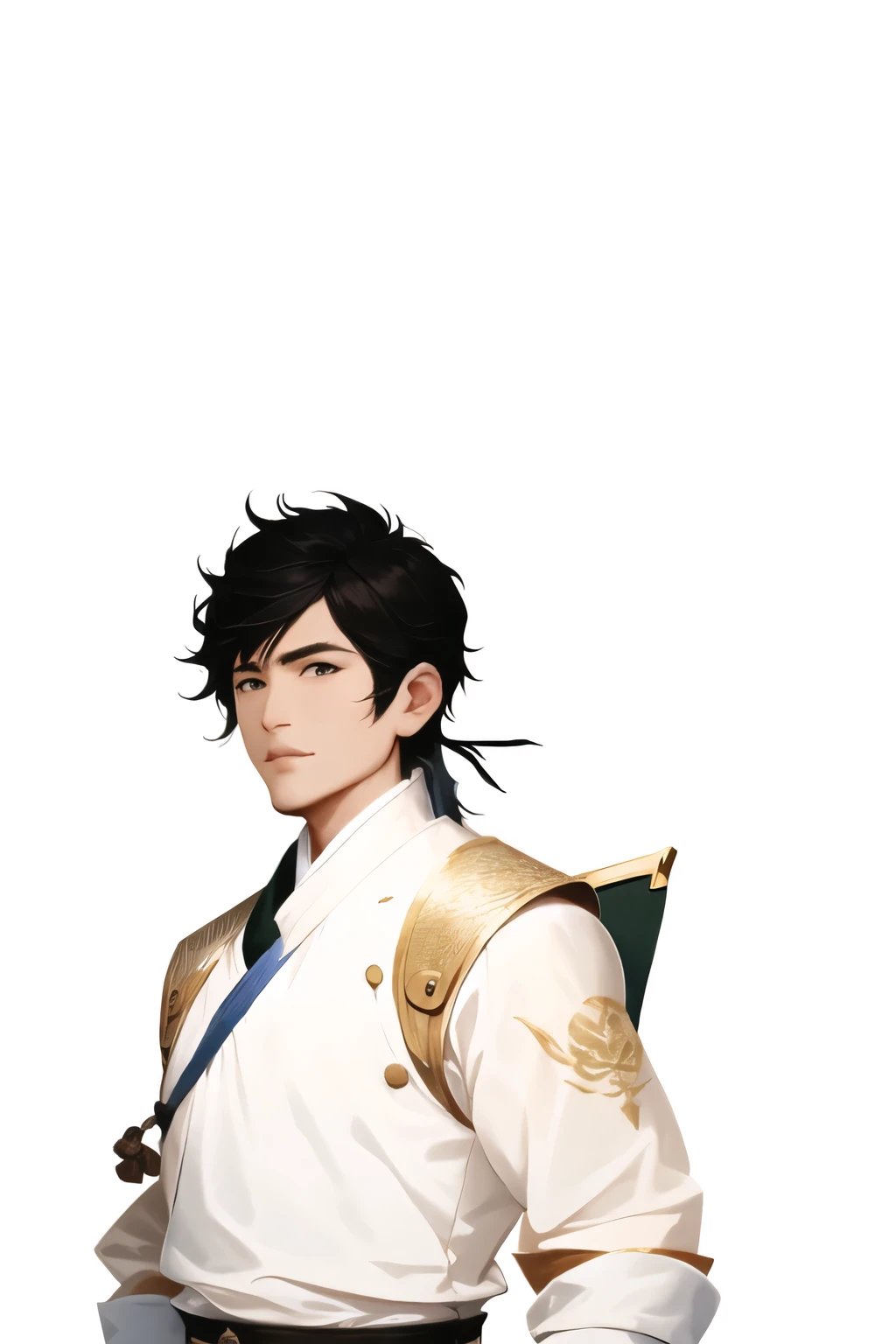 (masterpiece, best quality:1.2), ink Wuxia, solo,upper body,short hair,lips