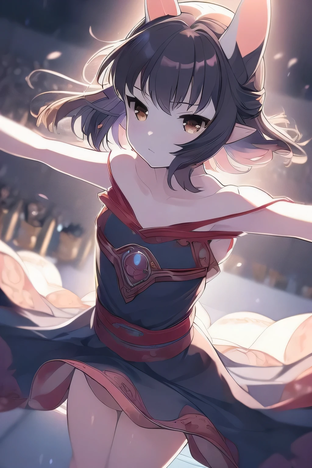 Spread your arms、Beautiful neck、Off-the-shoulder dress