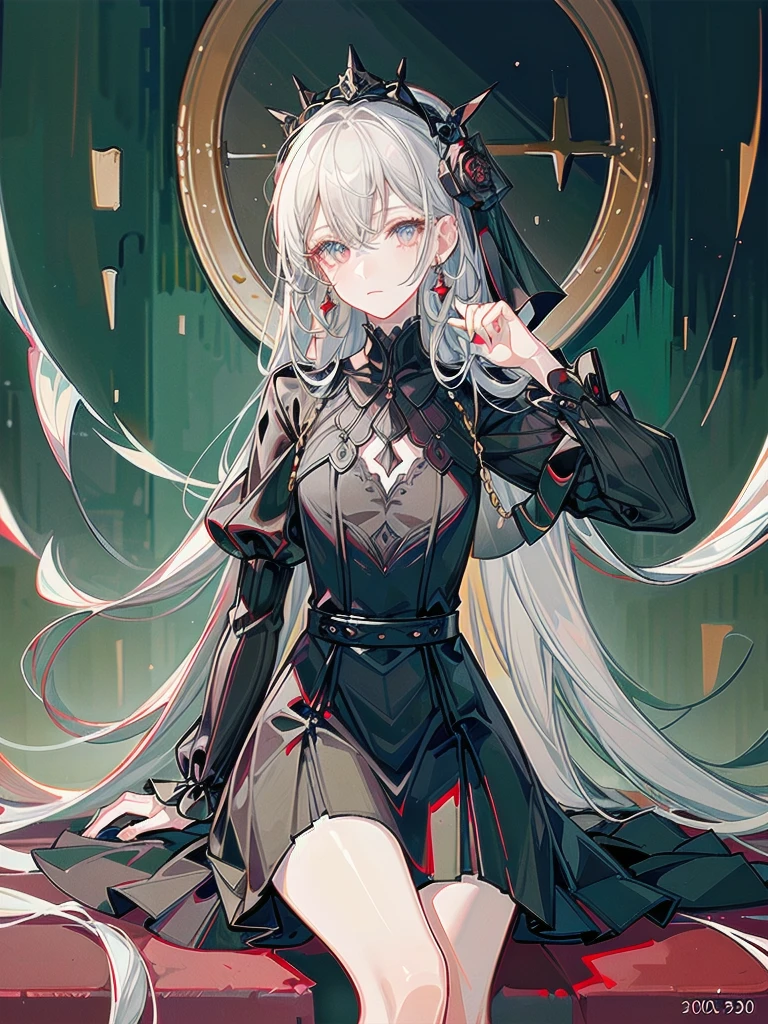 whole body, sickly girl, black dress, face veil, mansion, hall, absurdres, RAW photo, extremely delicate and beautiful, masterpiece, Best Quality, ultra high resolution, 32k, hyperrealistic, ultra-detailed description, pale skin, 20 years old, detailed beautiful face and eyes, tearful mole, earring, short medium wavy hair,