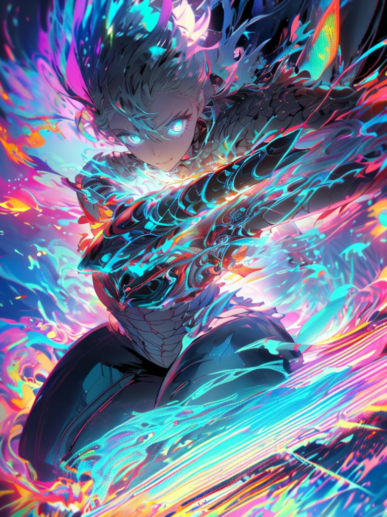 gwenpool, ((assassin style)),((Doragon)),water world,Colosseum,saibe,tattoo,no clothes,Savage,small bust,robot hand,Shoulder-length messy hair, no clothes,Detailed beautiful face,Delicate and beautiful eyes,shield,happy, mail, Super fine skin,Beautiful slim style anime girl, Super detailed painting, Luminism, Concept art by Carne Griffiths and Wadim Kashin, 4K resolution, Fractal isometric detail bioluminescence , 3D rendering, octane rendering, complexly detailed , ish, Trending isometric center hyperrealistic cover photo awesome full color on artstation, Hand Painted , Gritty, Realistic Mucha , complex, Hit definition , ish,rough sketch, Thick lines, on the paper, (saiber punk:1.4), frills,lace,frills,lace,frills,lace
BREAK
((Cool oversized chainsaw in hand)), ((Super large cool weapon machine)),open stance, Action pose,
White background,simple background,Wide-angle lens