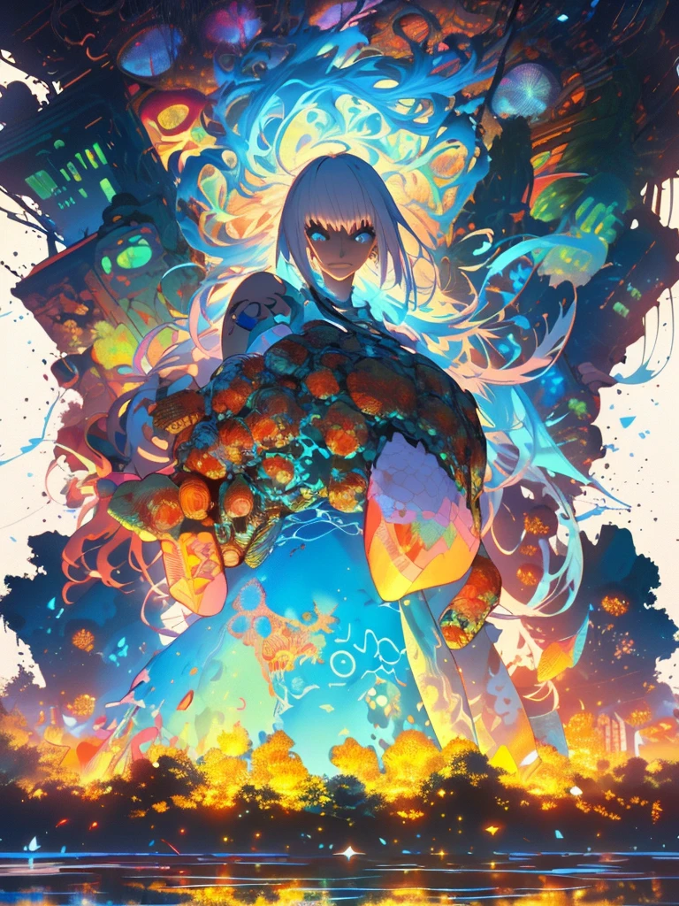 gwenpool, ((assassin style)),((Doragon)),water world,Colosseum,saibe,tattoo,no clothes,Savage,small bust,robot hand,Shoulder-length messy hair, no clothes,Detailed beautiful face,Delicate and beautiful eyes,shield,happy, mail, Super fine skin,Beautiful slim style anime girl, Super detailed painting, Luminism, Concept art by Carne Griffiths and Wadim Kashin, 4K resolution, Fractal isometric detail bioluminescence , 3D rendering, octane rendering, complexly detailed , ish, Trending isometric center hyperrealistic cover photo awesome full color on artstation, Hand Painted , Gritty, Realistic Mucha , complex, Hit definition , ish,rough sketch, Thick lines, on the paper, (saiber punk:1.4), frills,lace,frills,lace,frills,lace
BREAK
((Cool oversized chainsaw in hand)), ((Super large cool weapon machine)),open stance, Action pose,
White background,simple background,Wide-angle lens