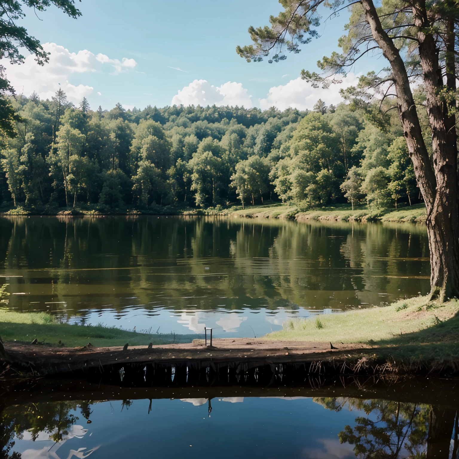 Photo: Lakeside view) animation forest
