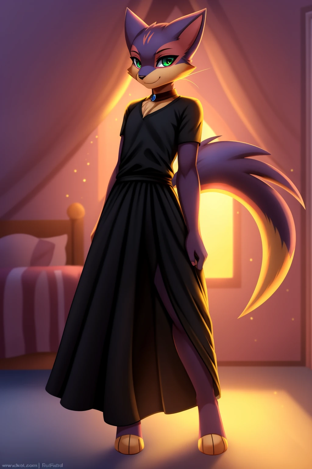 By zinfyuu on pixiv,by twistedscarlet60, uploaded on pixiv, by fluff-kevlar, (masterpiece), (best quality), (anthro furry:1.3, snout:1.2, anthro:1.3, furry:1.2, solo female:1.2), (extremely detailed:1.3), (Detailed eye part: White lens,green iris,black cornea), tall, slim body, sweet smile, wear Black tshirt and long skirt, liepard