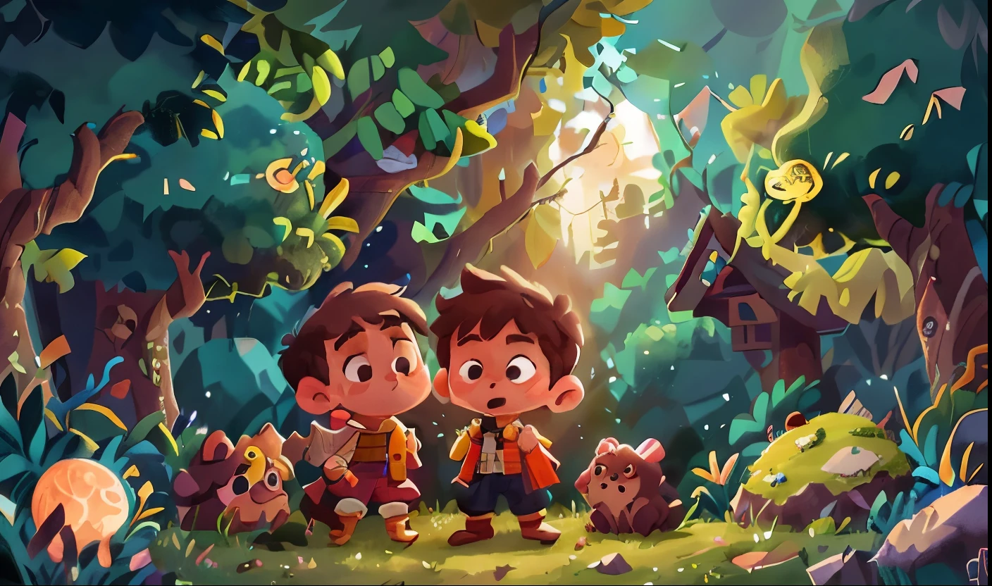 Every night, Theo would climb up to the highest hill in the village and gaze at the twinkling stars above. Their shimmering beauty captivated him, filling his heart with wonder and his mind with dreams of soaring through the cosmos. (theo is 9-s old and has a brown hair) (only theo is on the image)