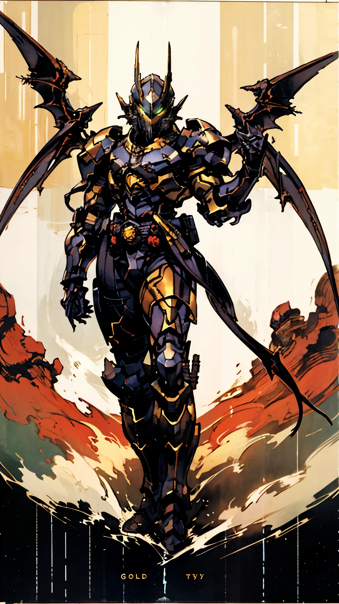 A man wearing a full-face helmet, a fantasy-style biomecha armored combat suit, green eyes, a composite layered chest armor, fully enclosed shoulder guards, matching arm and leg guards, the belt is adorned with dragon claw grasping orbs, primarily black with red accents, the design balances heavy with agility, a high-tech biological armor, (concept inspired by dragons, stand on the top of a skyscraper in a futuristic sci-fi city), this character embodies a finely crafted fantasy-surreal style armored hero in anime style, exquisite and mature manga art style, ((male:1.5, element, plasma, energy, the armor glows)), metallic, real texture material, dramatic, high definition, best quality, highres, ultra-detailed, ultra-fine painting, extremely delicate, professional, perfect body proportions, golden ratio, anatomically correct, symmetrical face, extremely detailed eyes and face, high quality eyes, creativity, RAW photo, UHD, 32k, Natural light, cinematic lighting, masterpiece-anatomy-perfect, masterpiece:1.5