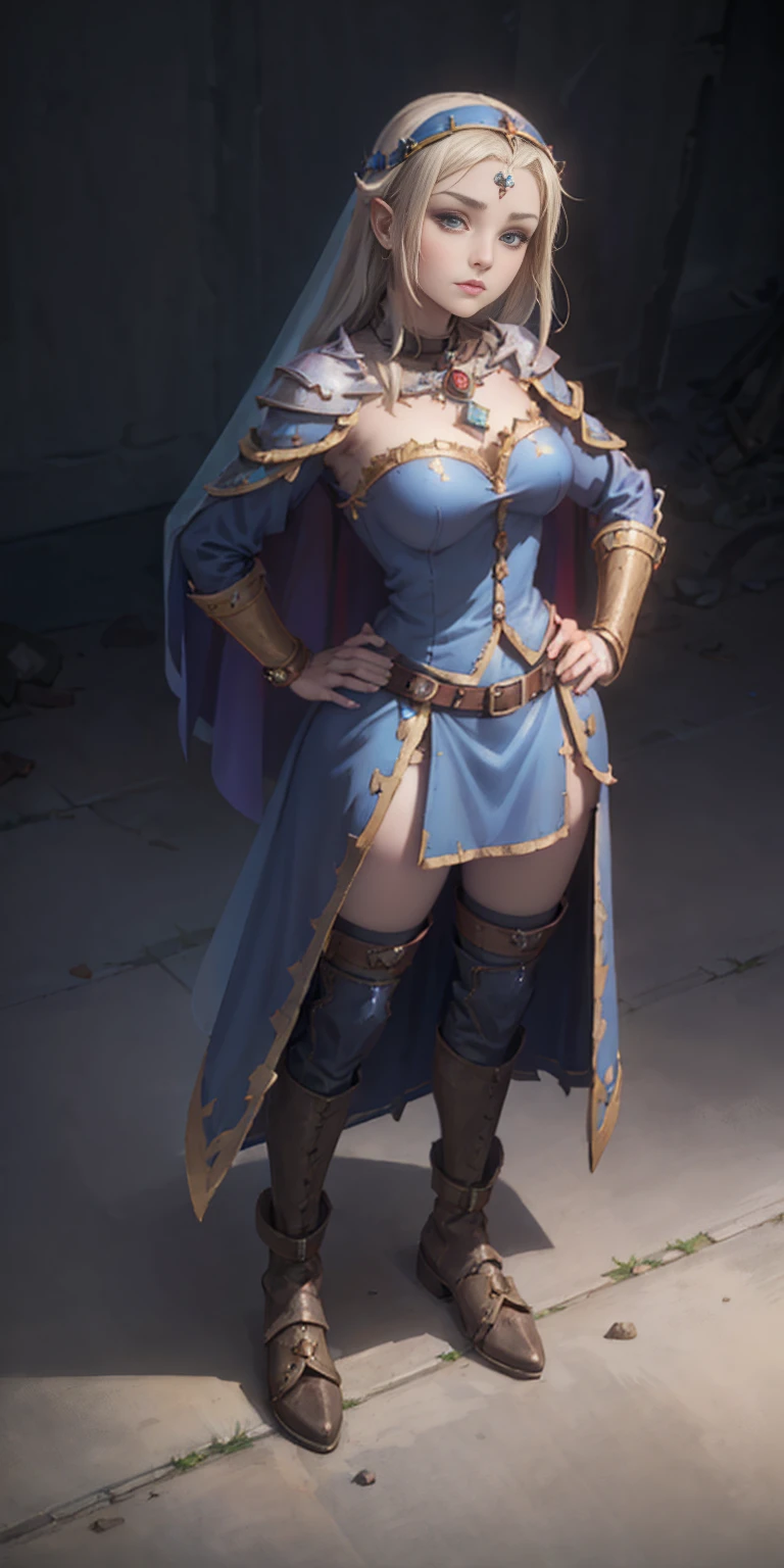 masterpiece, Best Quality, super rendering, super Realistic, High Detail Face, Clean and delicate face, whole body, Crouch and swing a long sword, grip the sword anatomically correctly, Single Braided blonde pony tail, parted bangs, forehead, wearing a camisole and pleated mini skirt, bare ass, open legs, Sleeveless, black pantyhose, white short boots, glaring at the viewer, simple color background