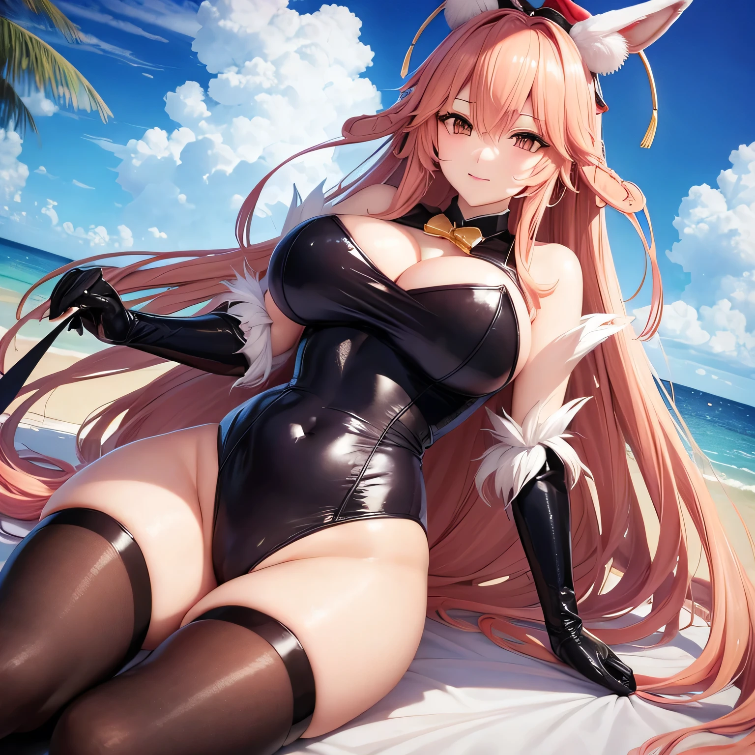 tamamo plump super breasts Big waist Bunny Suit leotard