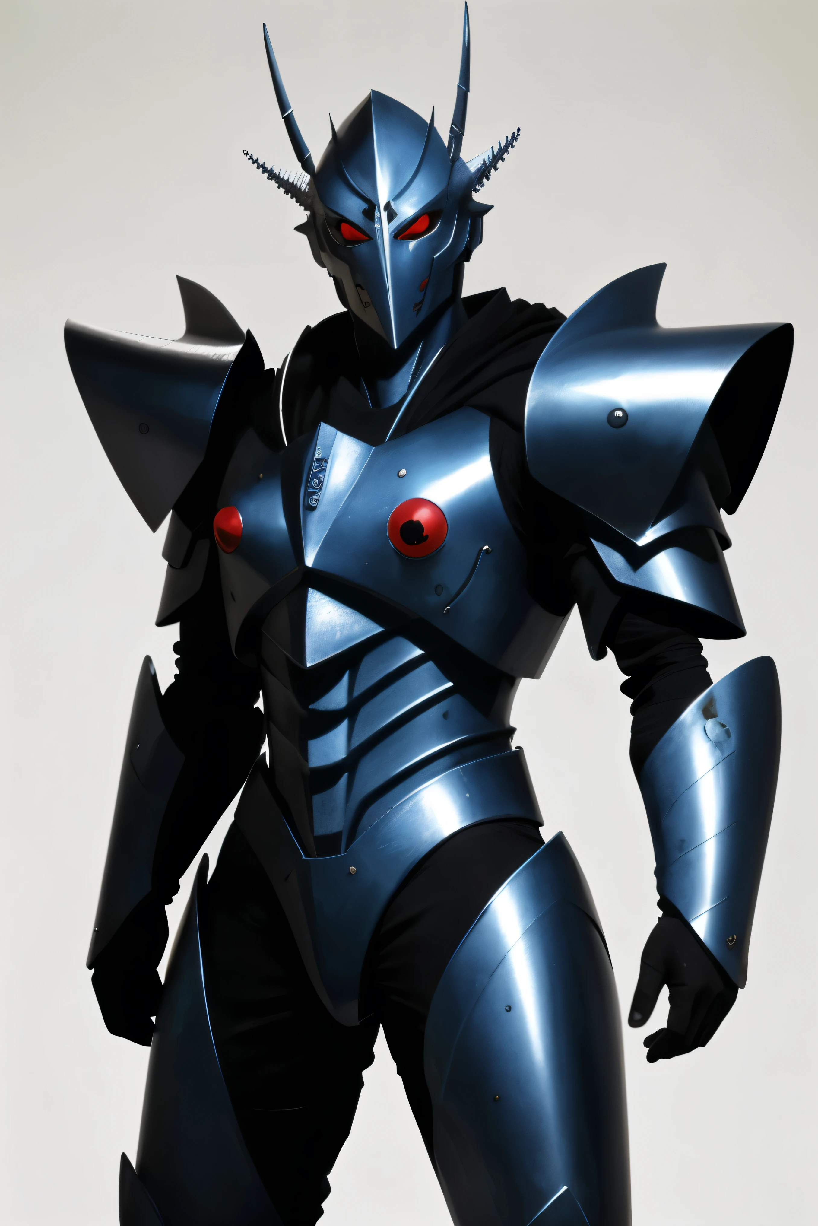 Gray armor, medieval chivalry, faceless young man, [blue eyes + gray hair: 1.3]