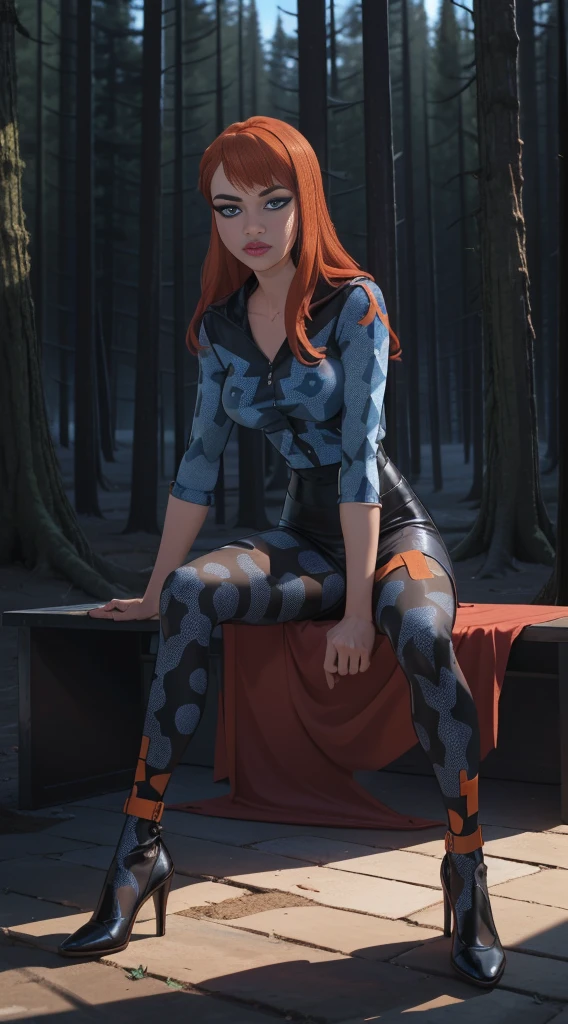 (full body:1.5),(((1girl)):1.3),(view the viewer:1.4),((anatomy correct):1.45),((Sitting in the forest):1.3),(she holds a book in her hand:1.15),(shy:1.15),((prostitute's set):1.2),(((((((Patterned)))))) ,((pantyhose)):1.3),( Uniform high heels leather shoes with bows for female students:1.1),(Accurate and perfect face:1.3),((crystal blue eyes with eyelashes orange hair):1.2),hyper HD, Ray traching, reflective light, structurally correct, Award-Awarded, high detail, lighten shade contrast, Face lighting ,cinematic lighting, masterpiece, super detailing, high quality, high detail, best quality, 16k,High contrast,