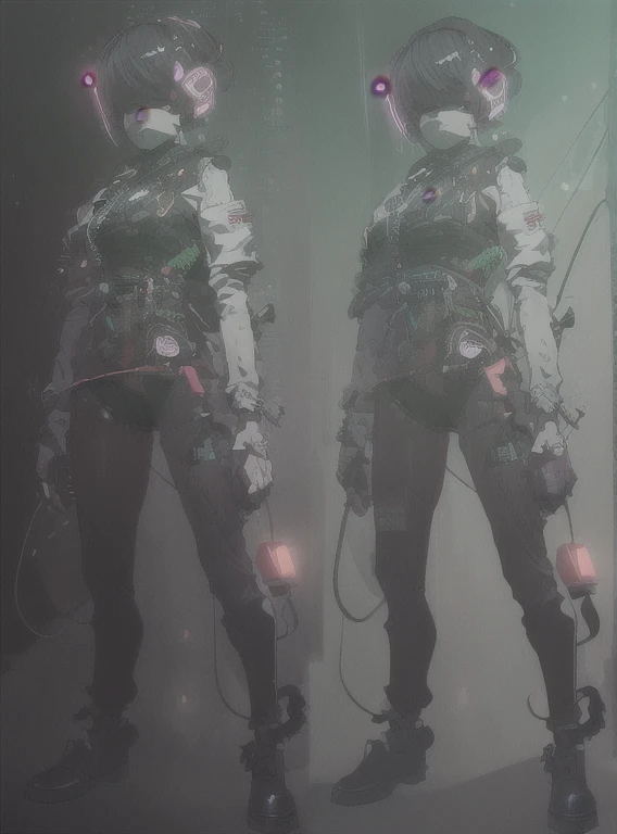 ((La mejor calidad)), ((obra maestra)), (muy detallado:1.3), ..............3D, Beautiful (cyberpunk:1.3) Mujer hacker, peinado corto,pelo corto, Volver al visor, cabello grueso, Terminal de ordenador operativo, Pantalla montada en la cabeza, computer server, Pantalla LCD, fiber optic cable, Logotipo de la empresa, HDR (High Dymanic Range), Trazado de rayos, NVIDIA RTX, Super resolution, Irreal 5, Subsoil Scatter, Textura PBR, Post-procesamiento, Anisotropic filtering, profundidad de campo, maximum sharpness and sharpness, Texturas multicapa, Albedo y Highlight Maps, Sombreado de superficies, Accurate simulation of light-material interactions, proporciones perfectas, Renderizado de octanaje, duotone lighting, ISO bajo, balance de blancos, Regla de los tercios, amplia apertura, 8K RAW, efficient sub-pixels, sub-pixel convolution, glow particles, dynamic  pose