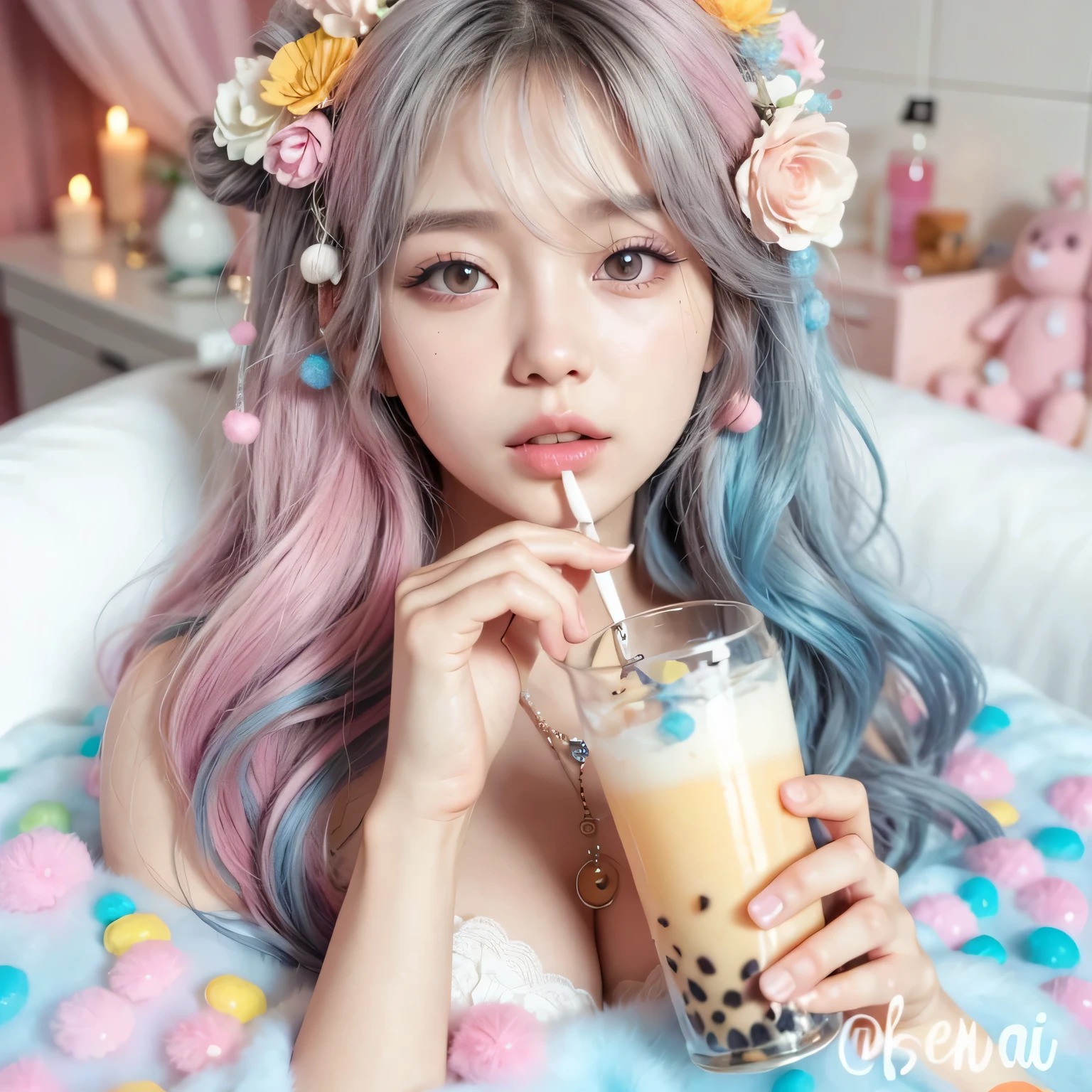 un primer plano de una mujer con cabello largo y negro y una blusa gris, maquillaje popular de corea del sur, maquillaje coreano popular, coreana, rasgos faciales coreanos, hermosa mujer surcoreana, Hermoso rostro estetico, cara sexy con maquillaje completo, hermosa joven coreana, hermosa joven coreana, ulzzang, joven y encantadora cara coreana, korean symmetrical face, beautiful asian girl