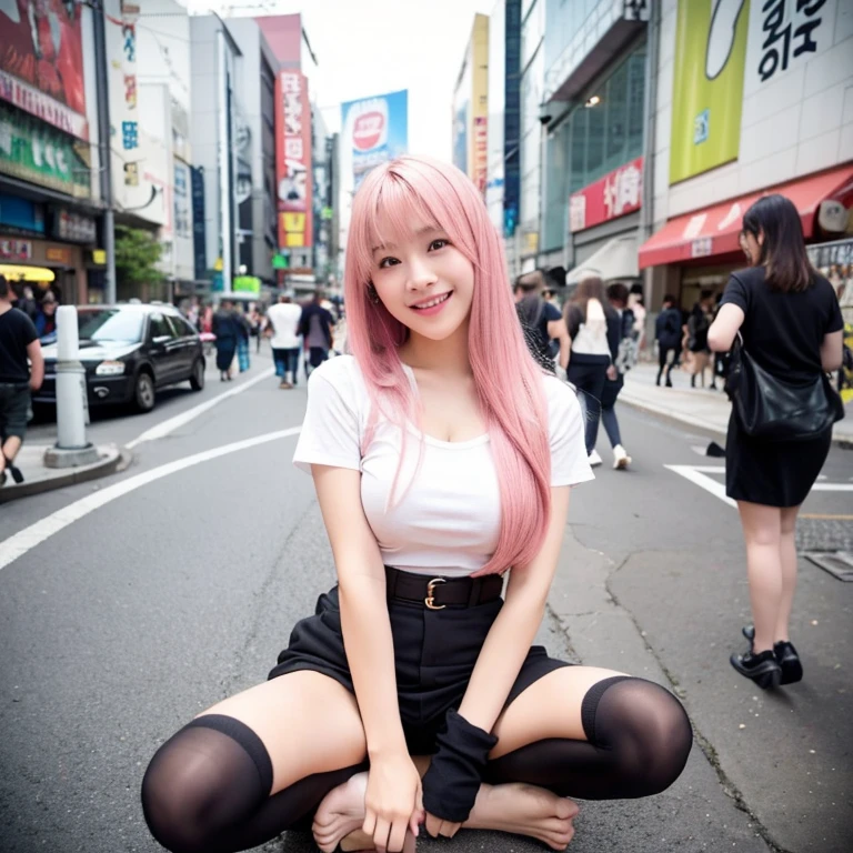 (Showing off your breasts),An unforgettable smile,Floating Hair, Flowing Hair, Pink Hair, Long Hair,ピンク iris, Two-tone hair, Beautiful fine hair, Exquisite and beautiful face,, Clear Eyes, Soft lips, iris, Ultra Wide Angle,Full Body Shot, 最high quality、masterpiece、超A high resolution、(Realistic:1.4)、Very detailed CG Unity 8k 壁紙、Detailed and complex、original、High resolution、RAW Photos、(Perfect figure)、Detailed and complex,、Digital SLR、Soft lighting、high quality、Film Grain、Written boundary depth、Leica Camera、50mm lens、Backlight、High resolution、Ultra-realistic、Color Grade、Dynamic pose、Portraiture、Japanese、prohibit、(Crowded Akihabara:1.2)、Front Viewer、Natural soft light、With a girl、20-year-old、Lesbians around the world、alone、 student、University、uniform、shirt、Bobby Socks、Daytime、in street、Deep Shadow、cute、beauty、Inconspicuous、Cold light 12000K \\ street、Store status、Akihabara、Shinjuku、Shibuya Ward、Ikebukuro、Detailed and realistic、Skin Texture、Very detailed、リアルなSkin Texture、(dramatic、Award-winning photo、信じられないほどのmasterpiece:1.3), Cowgirl, Spread your legs, On the bed