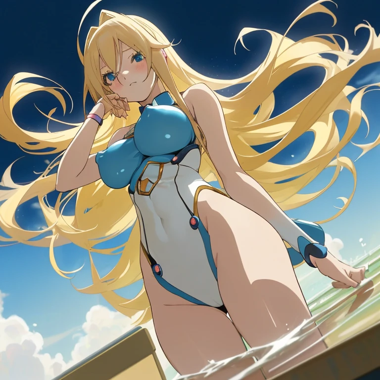Blonde blue top anime girl, Bottoms, Erect nipples, Process Art, Touch her, Naughty, Enchanting anime girl, Blonde long hair anime girl, Naughtyアニメスタイル, Naughtyスタイル, Anime Best Girl