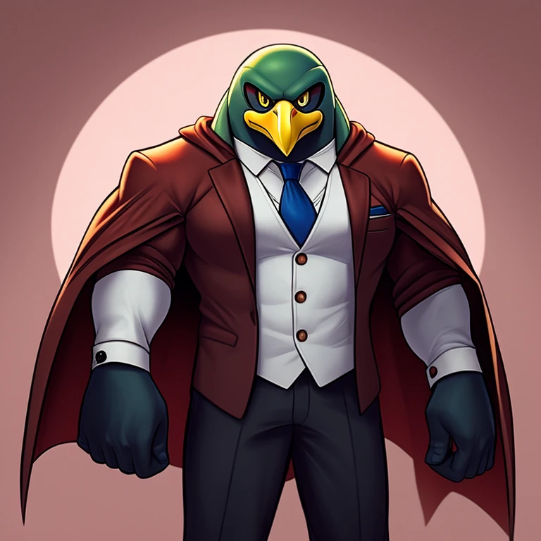 Albatross, male, beak, strong, muscular, suit and tie, cloak, mobian,