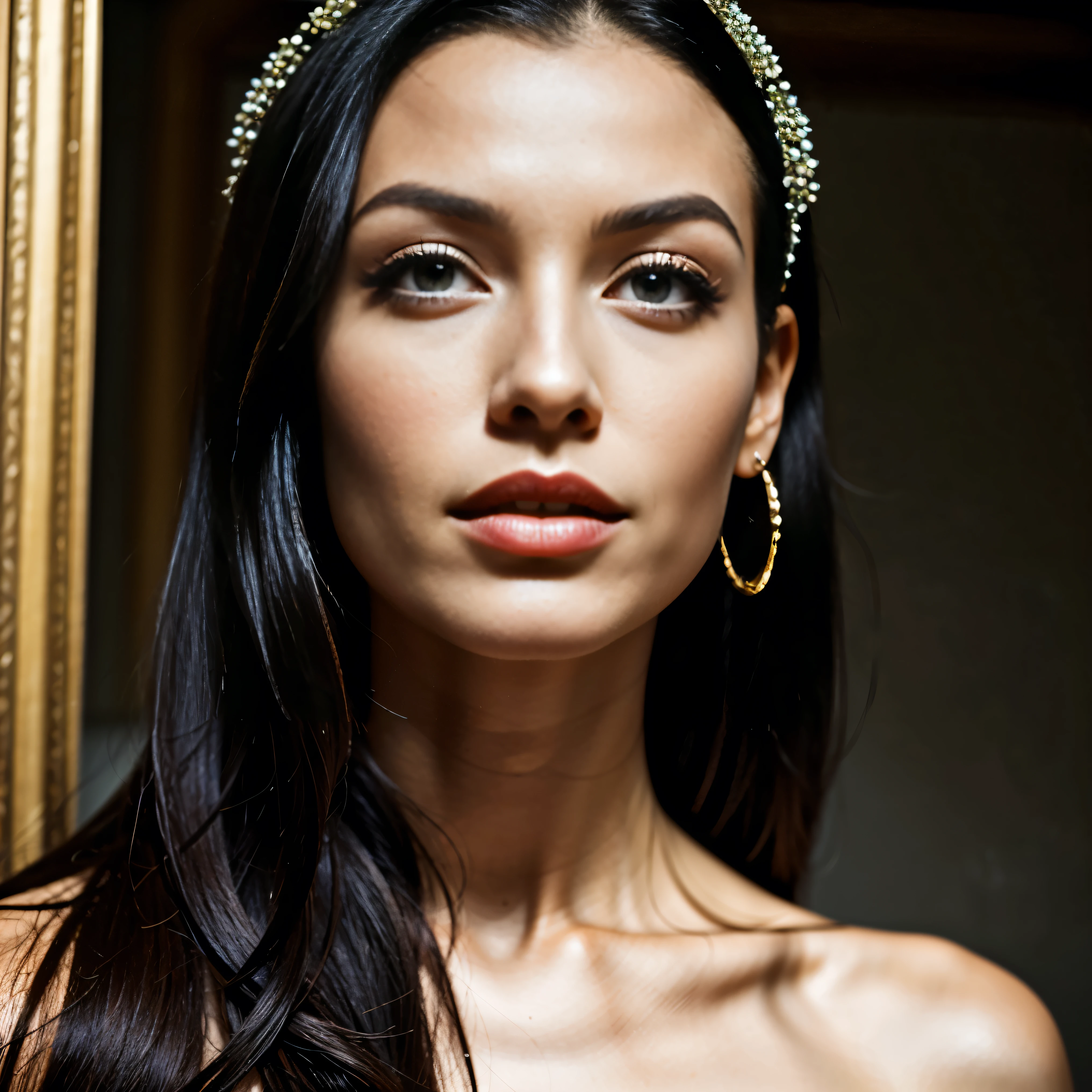 Cleopatra、A beautiful woman、Beautifully detailed eyes、Beautifully detailed lips、Long eyelashes、Gorgeous Woman、Cowboy Shot、Elegant King's Pose、Sublime Beauty、Golden headpiece、flowing gown、Egyptian Hieroglyphics、Exotic background、Sunset lighting、Mysterious atmosphere、Elaborate Jewelry、(Complex eye makeup:1.4)、Gorgeous golden throne、Elaborate head dress、ancient egyptian symbols、Desert Background、(Sphinx)、(pyramid)、Dramatic Shadows、Detailed facial features、Bright colors彩、Luxurious fabrics、Historical accuracy、Clever Construction、Majestic Aura、Mysterious charm、Shining Beauty、Excellent craftsmanship、Rich texture、Decorative accessories、Exquisite environment、Royal Confidence、Theatrical presence、Captivating Gaze、Seductive attitude、Captivating Charm、Delicate hand gestures、A noble crown、Luxurious ornamentythological references、Symbolic Representations、Dignified elegance。 (highest quality、4K、High resolution、masterpiece:1.2)、Super detailed、(Real、Photorealistic、Photorealistic:1.37)、Bright colors、Professional Lighting、Sharp focus、Crisp details