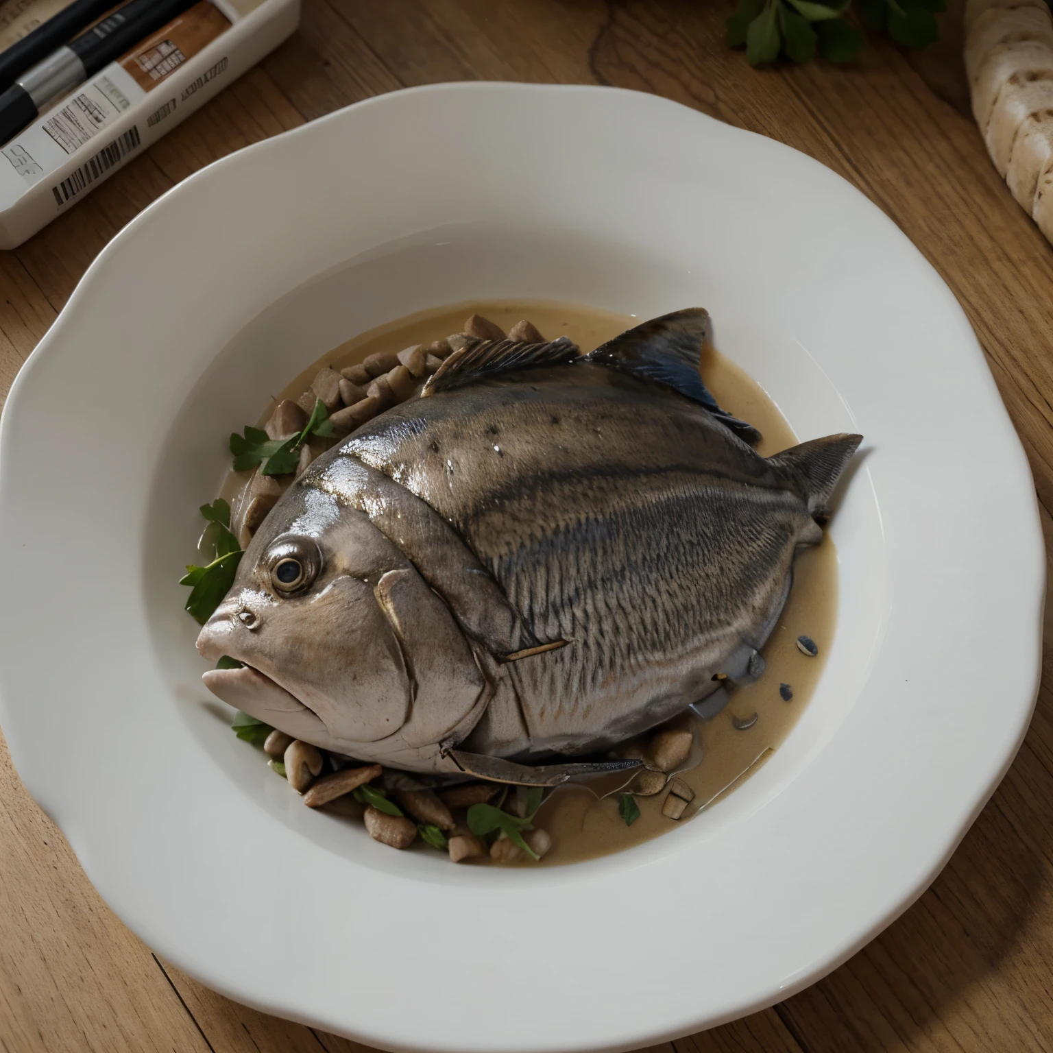 Dessine une crotte avec des arrêtes de sardine
