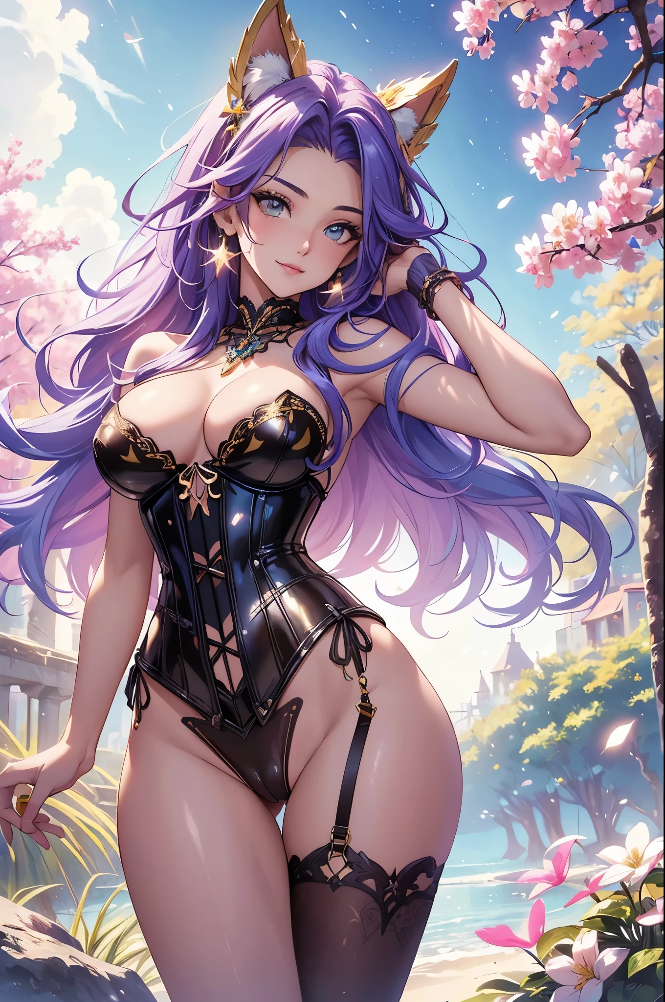 (nsfw:1.2),(best quality,4k,8k,highres,masterpiece:1.2),ultra-detailed,(realistic,photorealistic,photo-realistic:1.37),acrylic painting,(beautiful Brazilian model with naked breasts:1.5),beautiful Brazilian model with extremely colorful hair and detailed facial features,(beautiful Brazilian model wearing a large glossy shiny colorful waist corset:1.5),beautiful Brazilian model standing in a beautiful garden surrounded by a starry sky,(beautiful Brazilian model with a colorful aroused naked pussy:1.5),beautiful Brazilian model with intricate accessories and a matching hat,beautiful Brazilian model posing gracefully with her hands on her hips,beautiful Brazilian model with long flowing twintails,beautiful Brazilian model with bright blue eyes and rosy lips,beautiful Brazilian model with a joyful expression,beautiful Brazilian model in a dynamic pose with cherry blossoms falling around her,beautiful Brazilian model surrounded by colorful flowers and butterflies,beautiful Brazilian model adorned with cute bows and lace details,beautiful Brazilian model with an enchanting smile,beautiful Brazilian model with soft, pastel-colored shading,beautiful Brazilian model with a magical glow illuminating her,beautiful Brazilian model in a picturesque setting with a winding path leading to a magnificent castle,beautiful Brazilian model with a fairytale-like background,beautiful Brazilian model with a soft, dreamy atmosphere,beautiful Brazilian model with a subtle bokeh effect,beautiful Brazilian model standing under a moonlit sky,beautiful Brazilian model with a warm, golden sunset in the background,beautiful Brazilian model surrounded by twinkling stars and colorful nebulae,creating an ethereal and captivating artistic masterpiece.