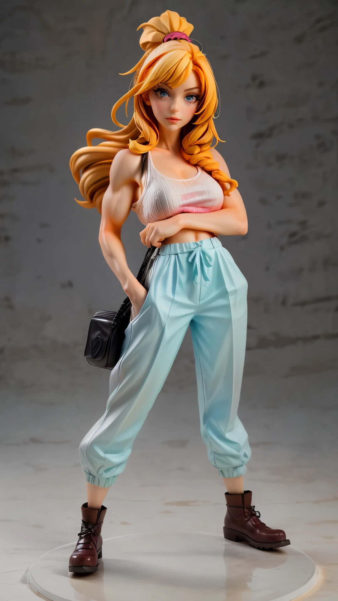 (best quality,4k,8k,highres,masterpiece:1.2),ultra-detailed, An action figure of a Amazonian Readhead, Viking Princess, laurenphillips, red hair, white seethru tanktop, brown pants, triumphant pose, -Muscular Female-, ((Fullbody-shot)) HDR, 8k, absurdres, cinestill 800, sharp focus, add_detail:2 (1woman, solo)