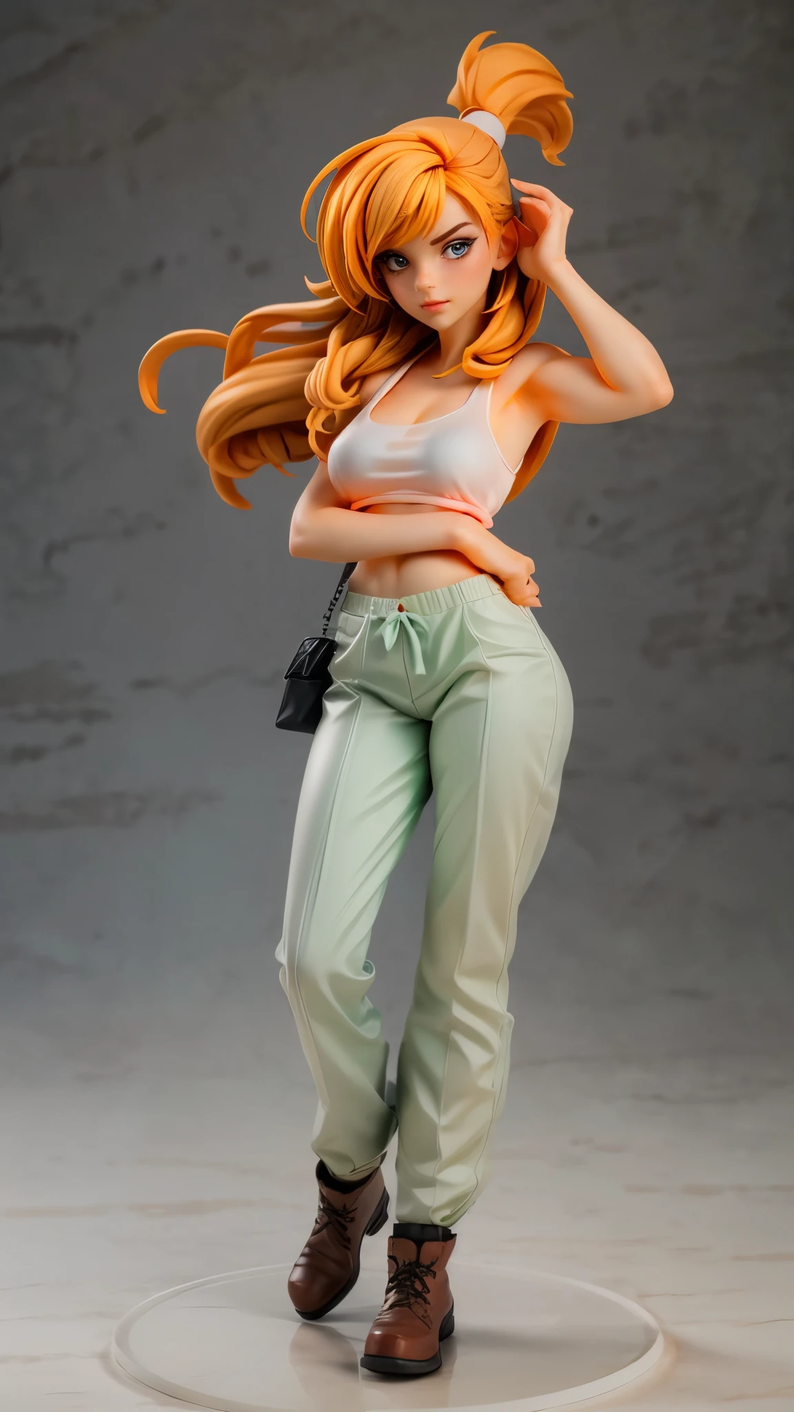 (best quality,4k,8k,highres,masterpiece:1.2),ultra-detailed, An action figure of a Amazonian Readhead, Viking Princess, laurenphillips, red hair, white seethru tanktop, brown pants, triumphant pose, -Muscular Female-, ((Fullbody-shot)) HDR, 8k, absurdres, cinestill 800, sharp focus, add_detail:2 (1woman, solo)