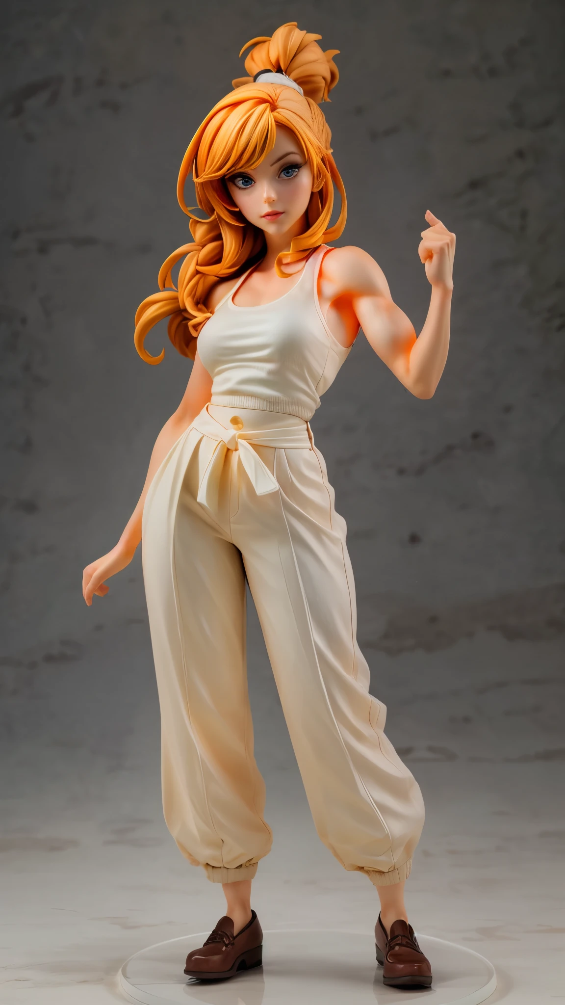 (best quality,4k,8k,highres,masterpiece:1.2),ultra-detailed, An action figure of a Amazonian Readhead, Viking Princess, laurenphillips, red hair, white seethru tanktop, brown pants, triumphant pose, -Muscular Female-, ((Fullbody-shot)) HDR, 8k, absurdres, cinestill 800, sharp focus, add_detail:2 (1woman, solo)