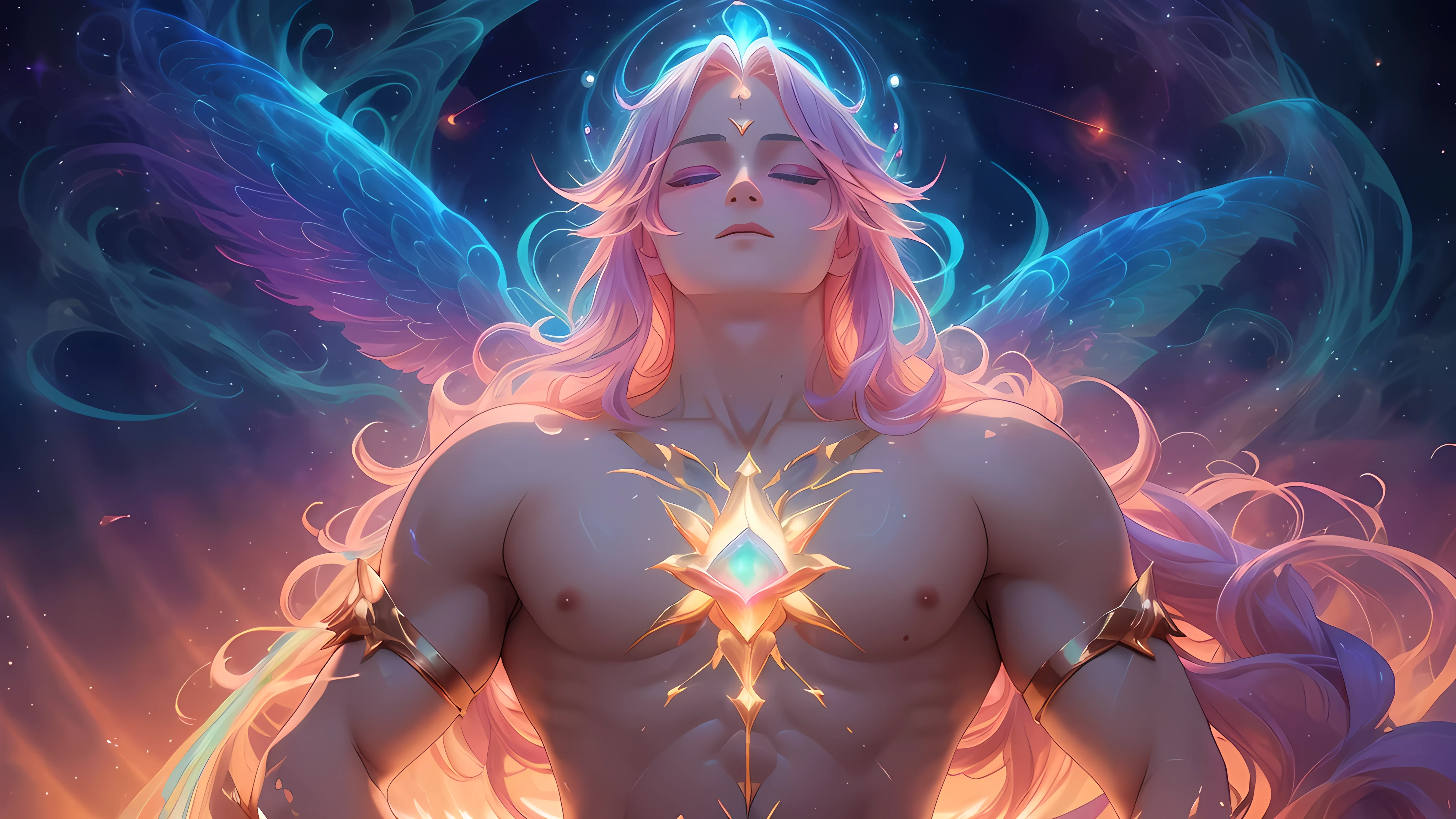 a cosmic god of ether,(best quality,4k,8k,highres,masterpiece:1.2),ultra-detailed,(realistic,photorealistic,photo-realistic:1.37),ethereal brilliance,celestial aura,transcendent being,divine presence,golden iridescence,heavenly power,glimmering stars,celestial energy,meticulous attention to detail,surreal beauty,cosmic glow,astral majesty,supreme deity,mystic divinity,glowing radiance,otherworldly entity,enchanting cosmic colors,transcendent cosmic creation,dreamlike elegance,supernatural being,sublime perfection,astral tapestry,omniscient,omnipotent,breathtaking artistry,nil disparity,unbounded infinity,magical splendor,immaculate craftsmanship,intricate cosmic patterns,limitless creativity,celestial harmony,sublime transcendence,radiant spirituality,awe-inspiring sight