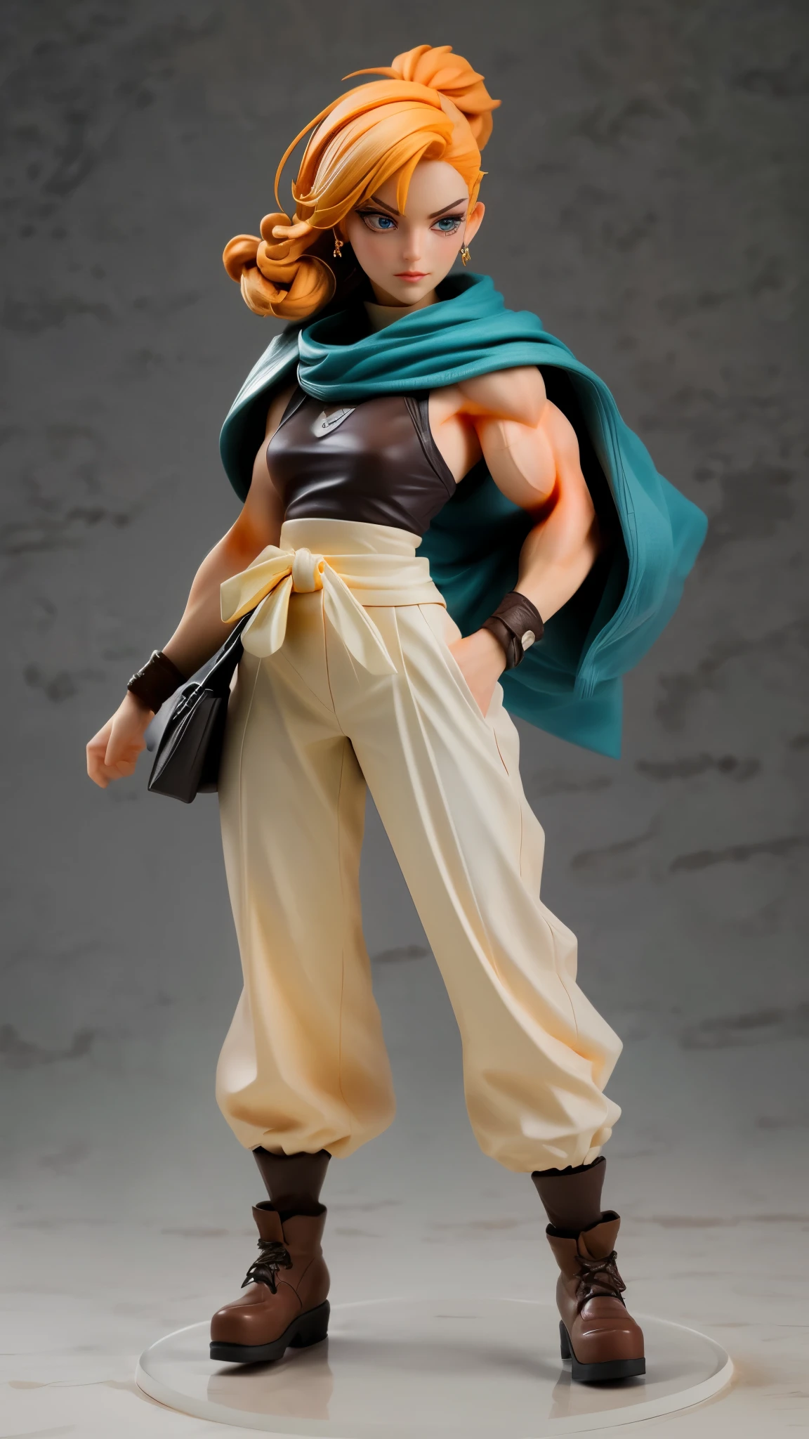 (best quality,4k,8k,highres,masterpiece:1.2),ultra-detailed, An action figure of a Amazonian Readhead, Viking Princess, laurenphillips, red hair, white seethru tanktop, brown pants, triumphant pose, -Muscular Female-, ((Fullbody-shot)) HDR, 8k, absurdres, cinestill 800, sharp focus, add_detail:2 (1woman, solo)