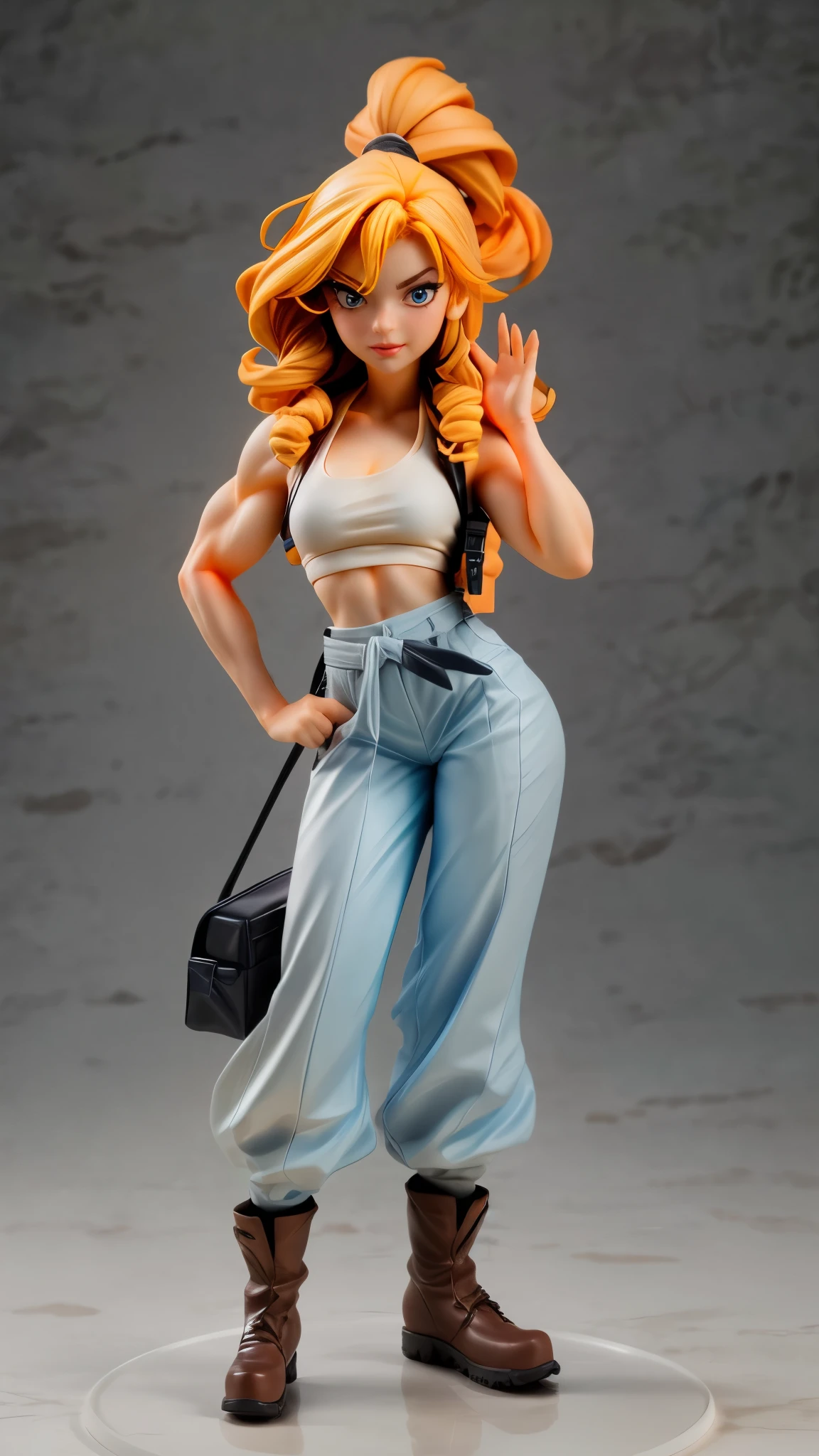 (best quality,4k,8k,highres,masterpiece:1.2),ultra-detailed, An action figure of a Amazonian Readhead, Viking Princess, laurenphillips, red hair, white seethru tanktop, brown pants, triumphant pose, -Muscular Female-, ((Fullbody-shot)) HDR, 8k, absurdres, cinestill 800, sharp focus, add_detail:2 (1woman, solo)