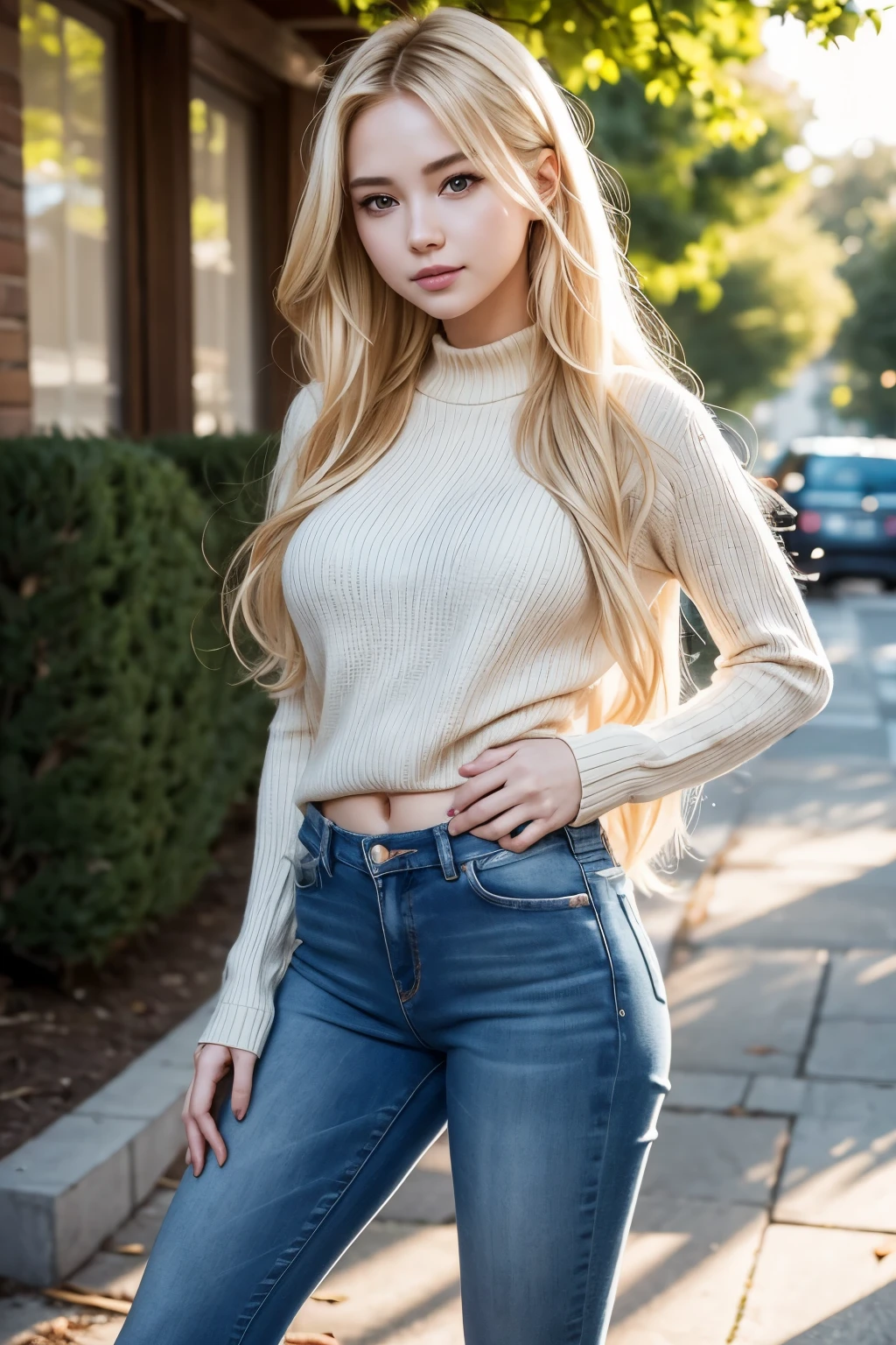RAW, Best quality, high resolution, Masterpiece: 1.3), Beautiful girl with long blonde hair (iu:0.8),
Best quality, high resolution, Masterpiece: 1.3, Adorable girl with wink and long blonde hair,
Masterpiece, Playful expression, Realistic, 1girl, long blond hair, irresistible charm,
Medium breasts, Navel peeking out, Carrying a backpack, Casual outfit, Detailed clothing,
Cozy sweater, Jeans, Comfortable shoes, Captivating gaze, Winking mischievously,
Engaging personality, Sunlit surroundings, Bright day, Emotive portrait, Ju