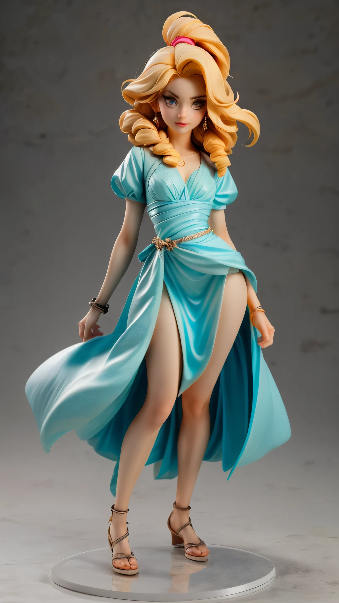 (best quality,4k,8k,highres,masterpiece:1.2),ultra-detailed, An action figure of Greek goddess Aphrodite, yangmi, Blond hair, gyaru, skimpy powder blue gown, seethru, on the sea shore, beautiful, alluring, in a seductive pose, looking at viewer, seductive eyes, Drawn in the style of Yoshitaka Amano, ((Fullbody-shot)) HDR, 8k, absurdres, cinestill 800, sharp focus, add_detail:2 (1woman, solo)
