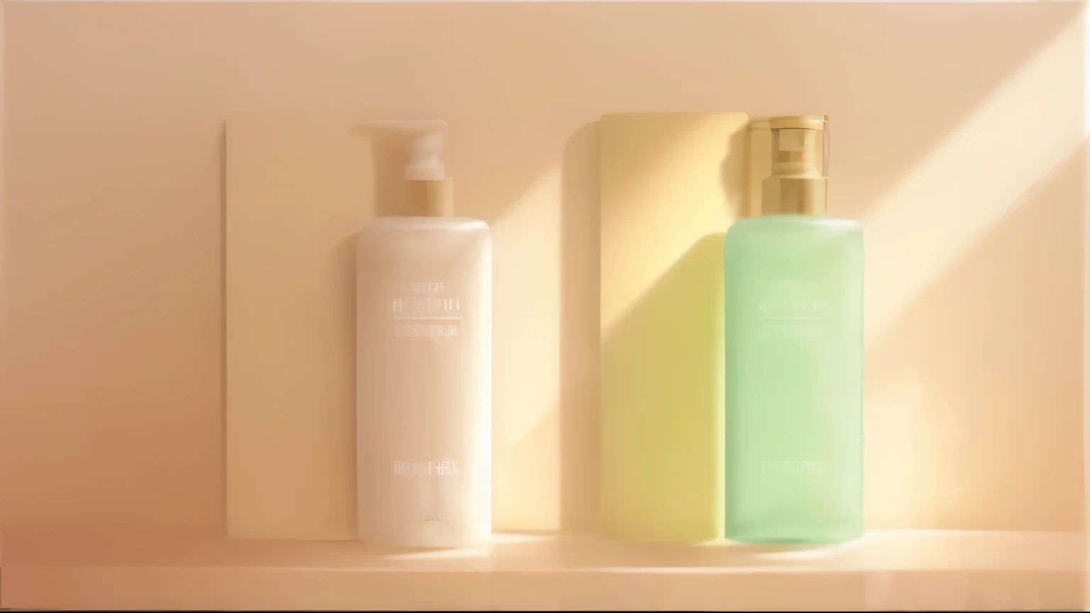 (bathroom scene),(best quality,realistic),(bottle of shower gel),(tiled bathroom),(white countertop),(modern bathroom),(shower gel highlighted on the countertop),(soft reflections on the tiles),(reflections of the bathroom lights on the countertop),(subtle shadows on the tiles),(fresh and clean atmosphere)